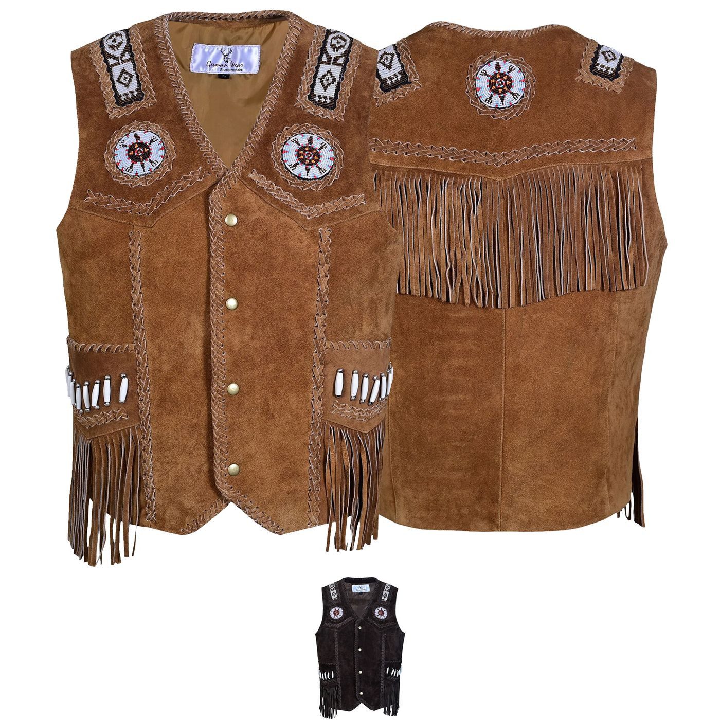 German Wear Reitweste GW951-Weste Western Lederweste günstig online kaufen