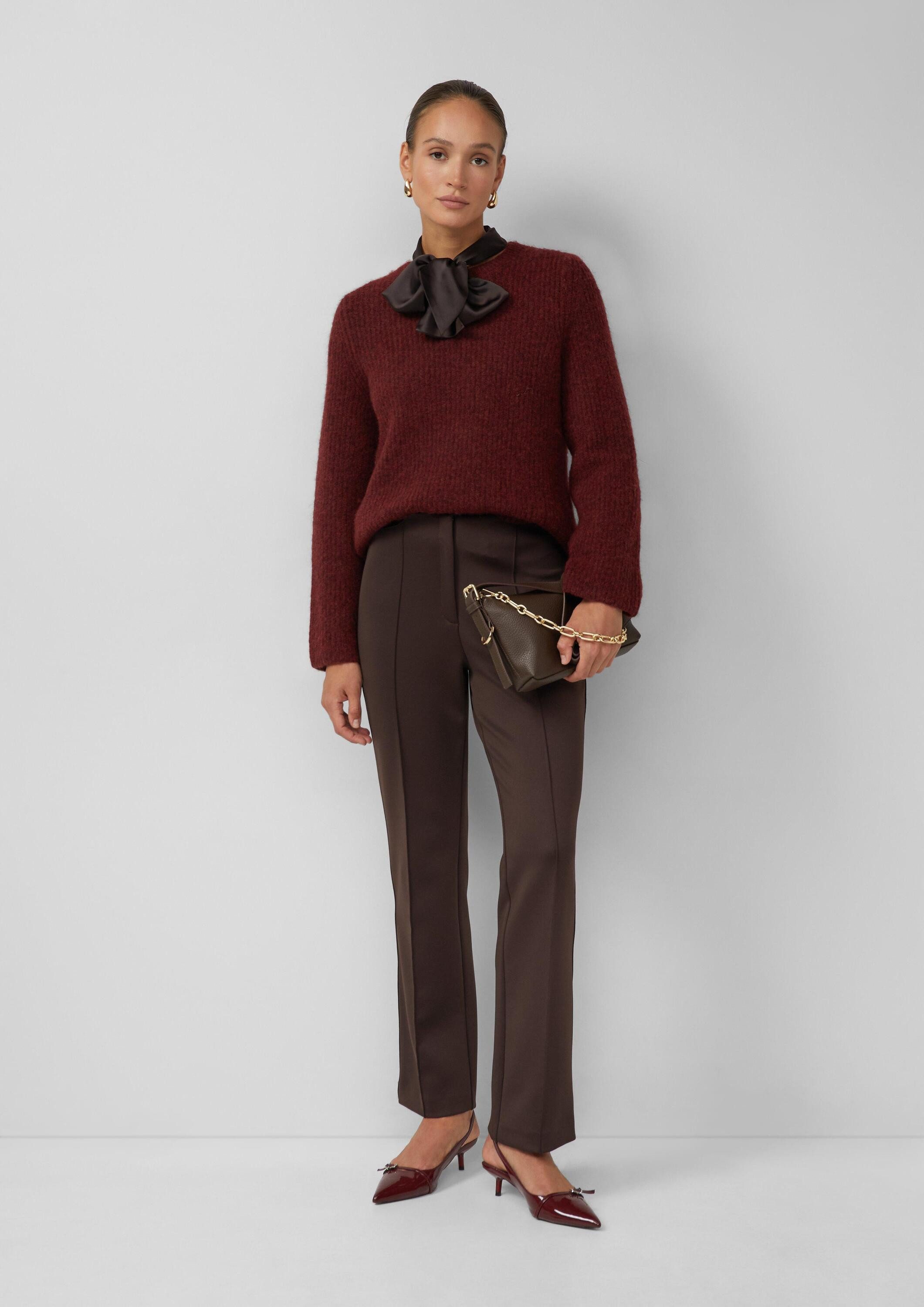 s.Oliver Chinos Hose Straight-Leg-Hose aus Scuba mit seitlichem Deko-Tape