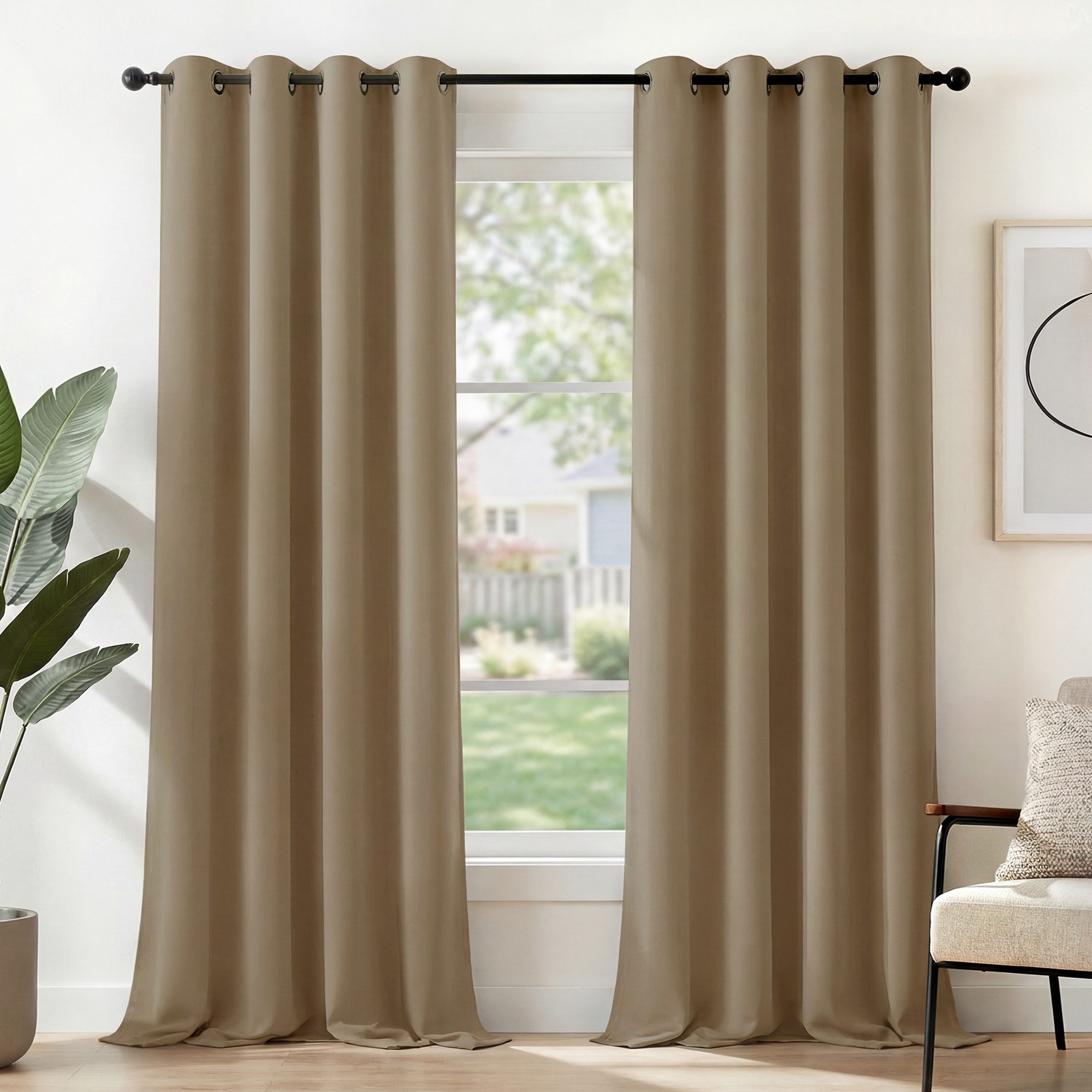 Deconovo Verdunkelungsvorhang Gardinen mit Ösen Blickdichte Vorhang Kälteschutz Schlafzimmer 2er Set, Blackout Curtain einfarbig Thermo Vorhang Verdunkelung Wärmeisolierend