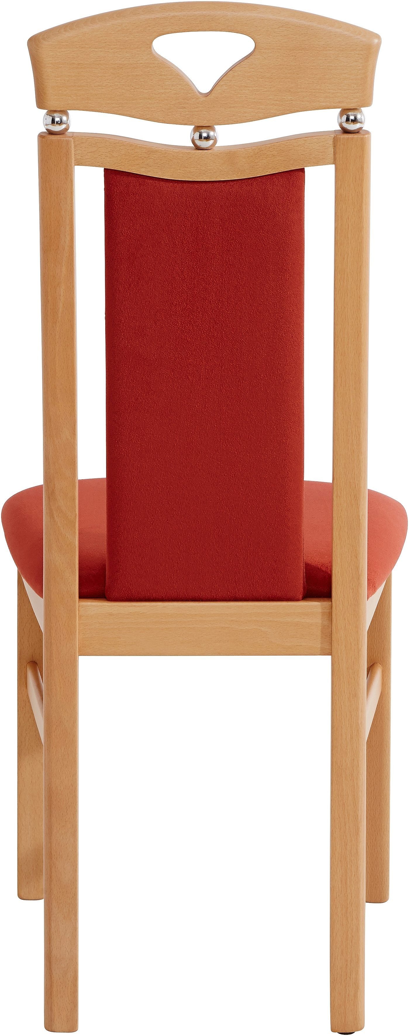 Home affaire Esszimmerstuhl Berta Küchenstuhl (Set, 2 St), Bezug in Microfaser, Gestell aus Buche Massivholz – Bild 4 von 5