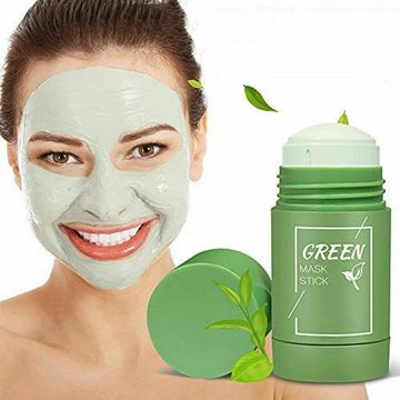 Lubgitsr Gesichtsmaske Grüner Tee Reinigungsmaske Solid Stick Mask Feuchtigkeitsspendende, 1-tlg.