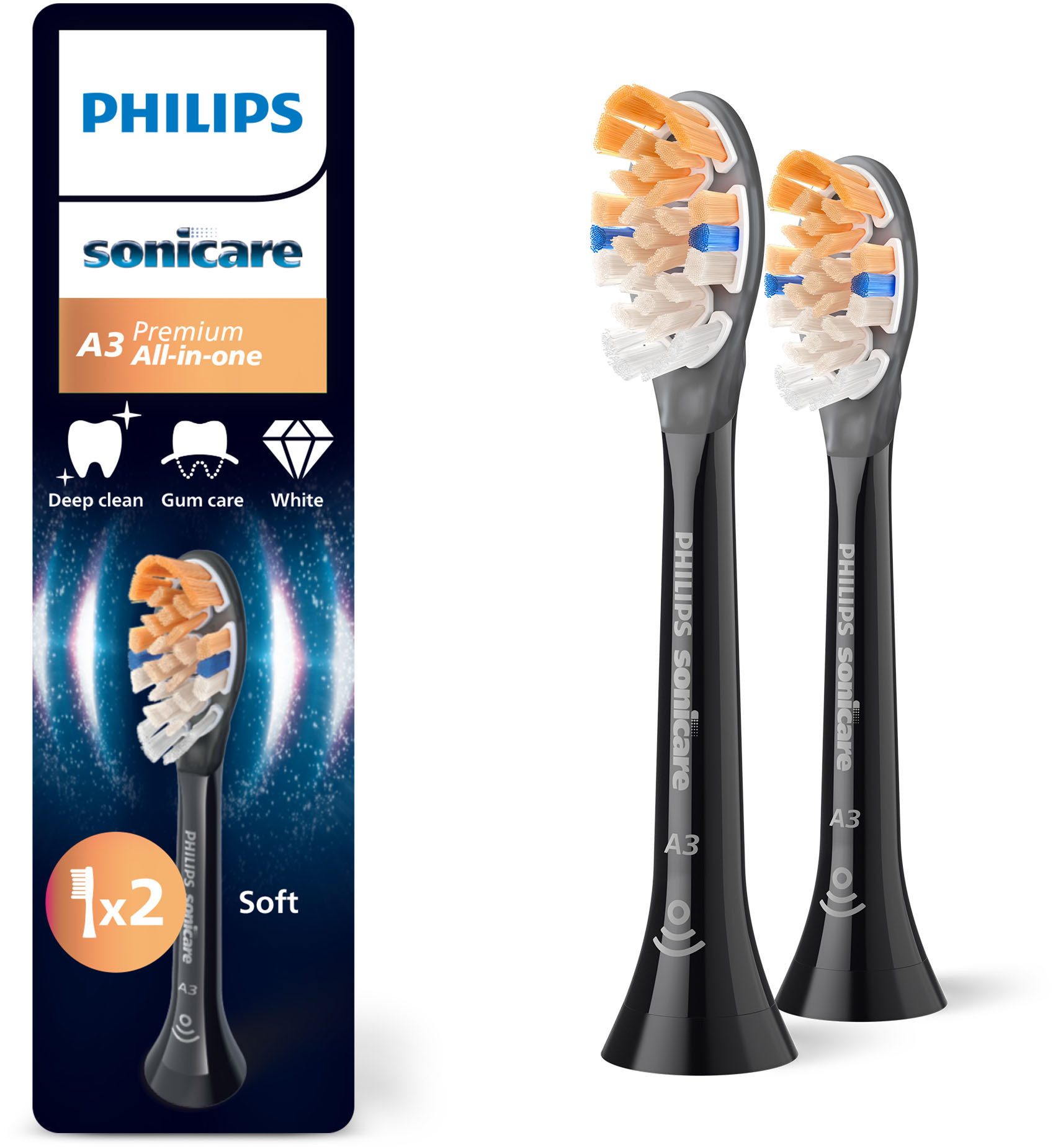 Philips Sonicare Щетки A3 Premium All-in-One, für eine gründliche Gesamtreinigung, für jedes Sonicare Handstück