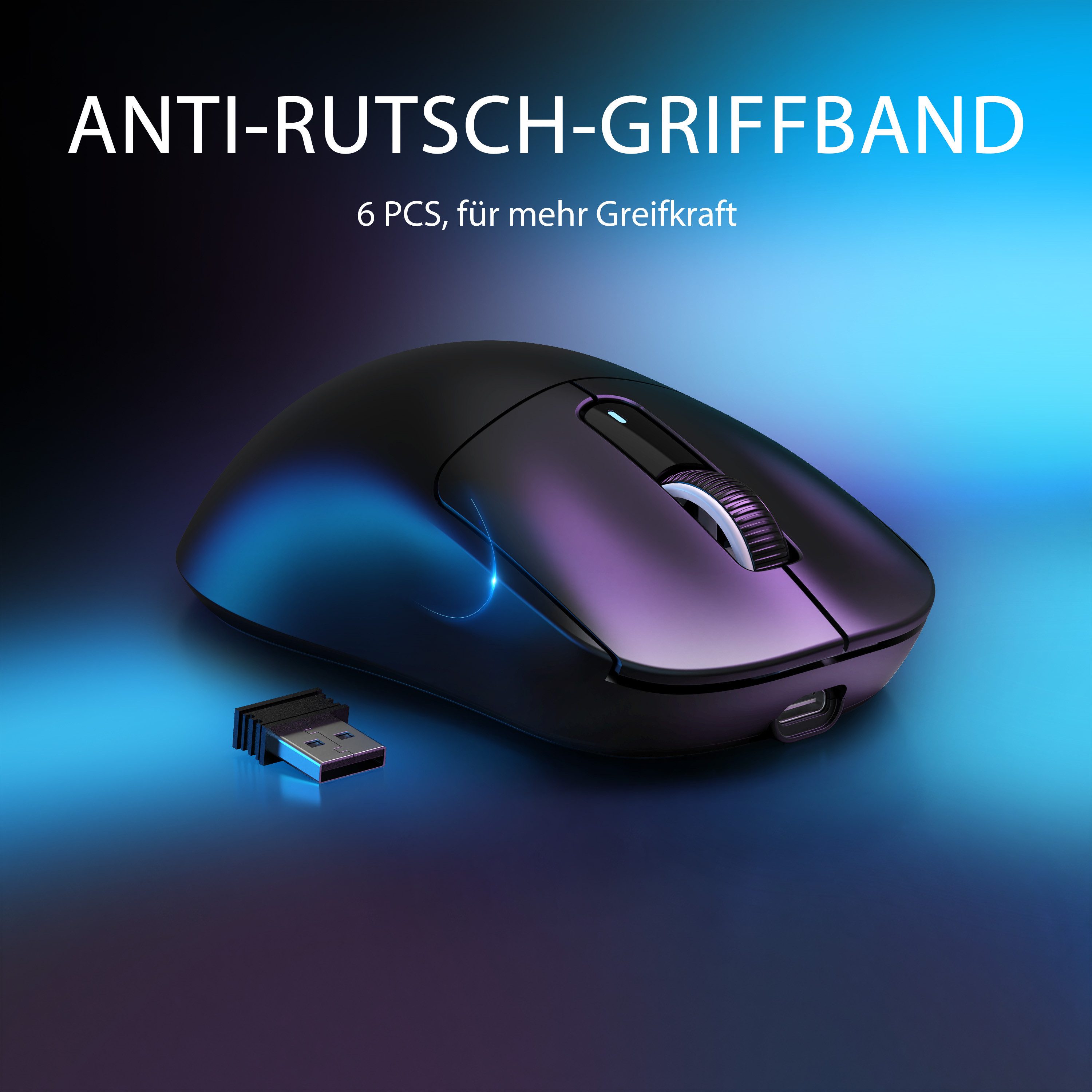 ATTACK SHARK X3 Kabellose Gaming-Maus, 49g Ultraleicht, PAW3395 Gaming-Maus (2.4G, Bluetooth, kabelgebunden, 200H)