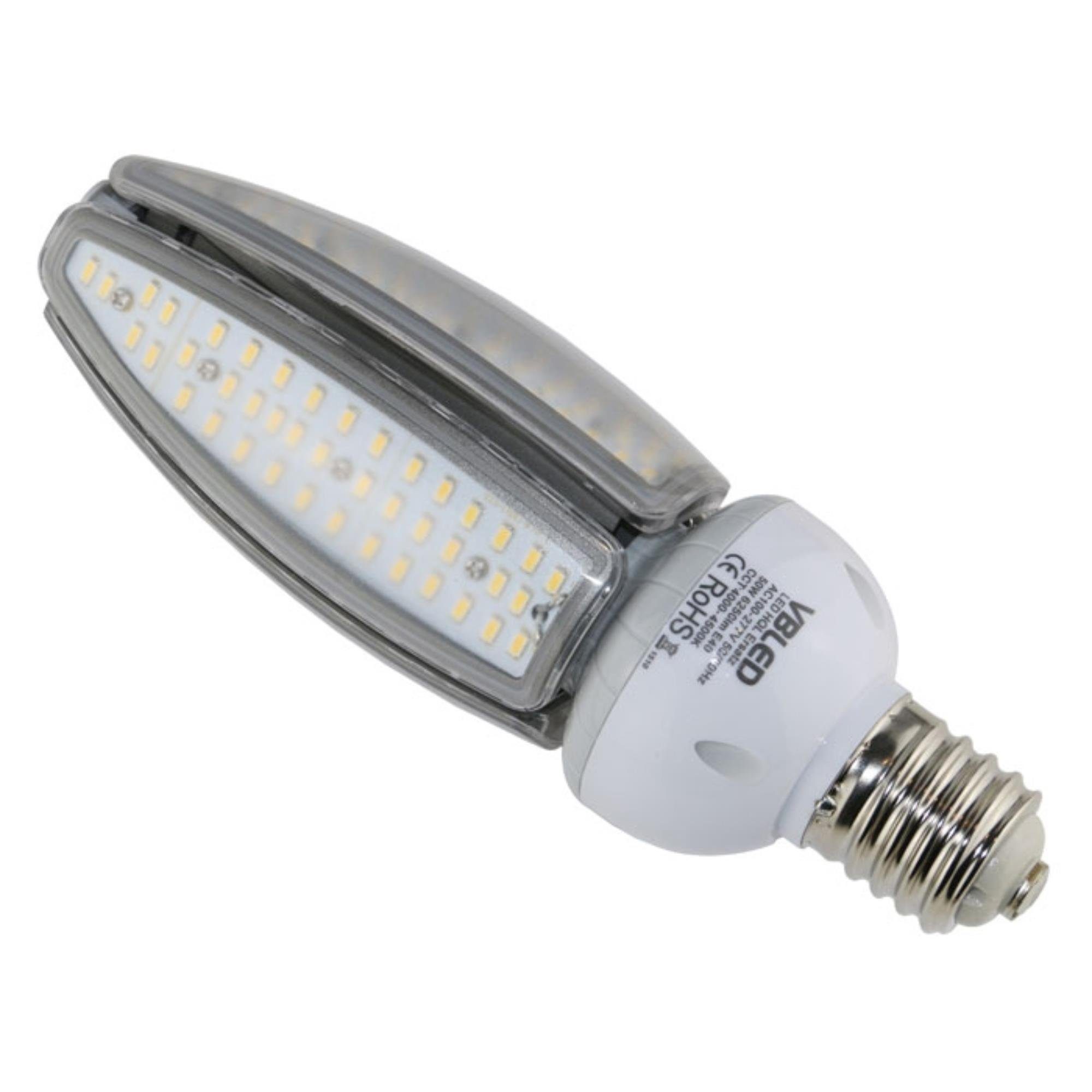 VBLED LED-Leuchtmittel HQL LED Ersatzlampe E40 50W LED Corn Birne,4000K, E27, 1 St., neutralweiß