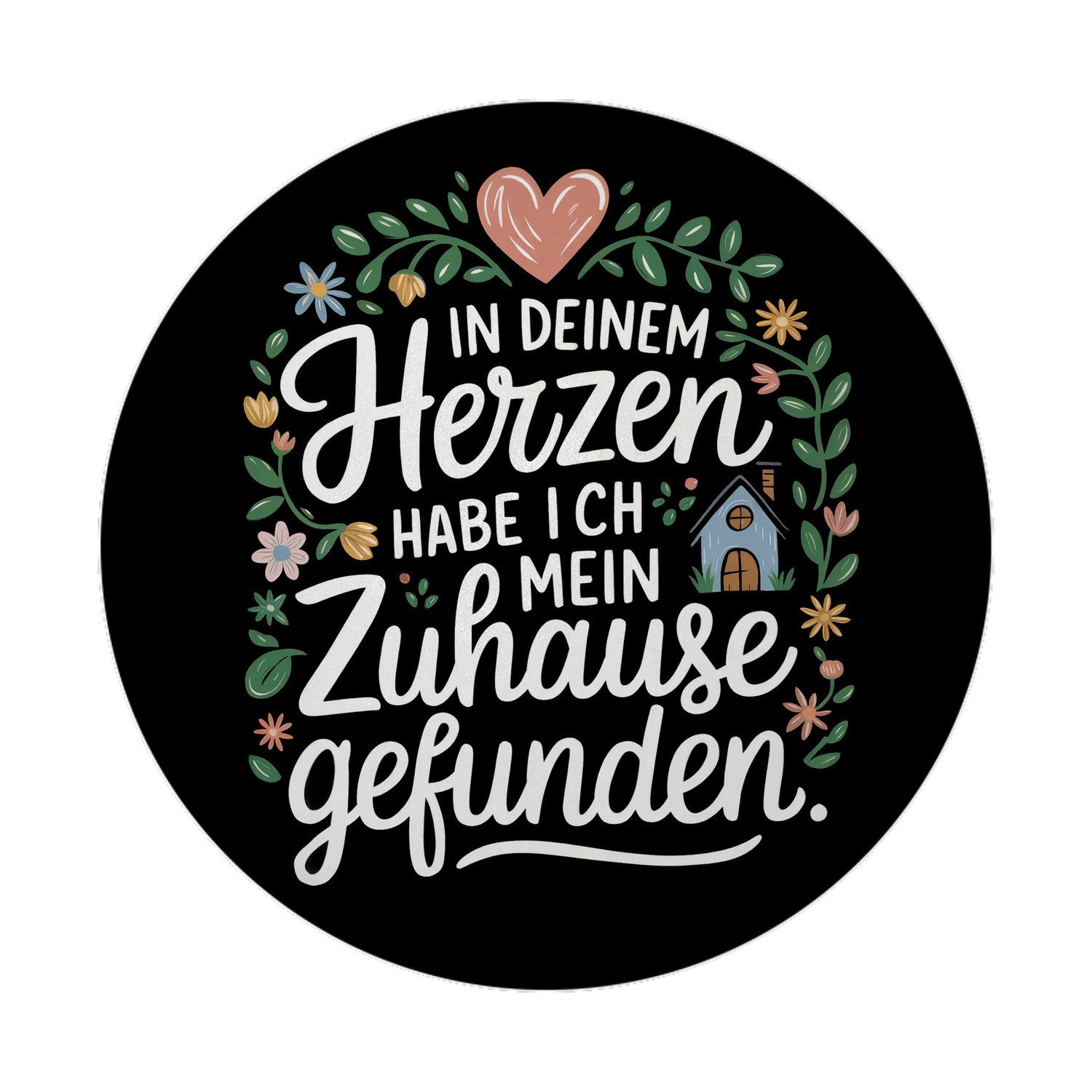 Magnet Herz mit Blumen Zuhause im Herzen Magnet