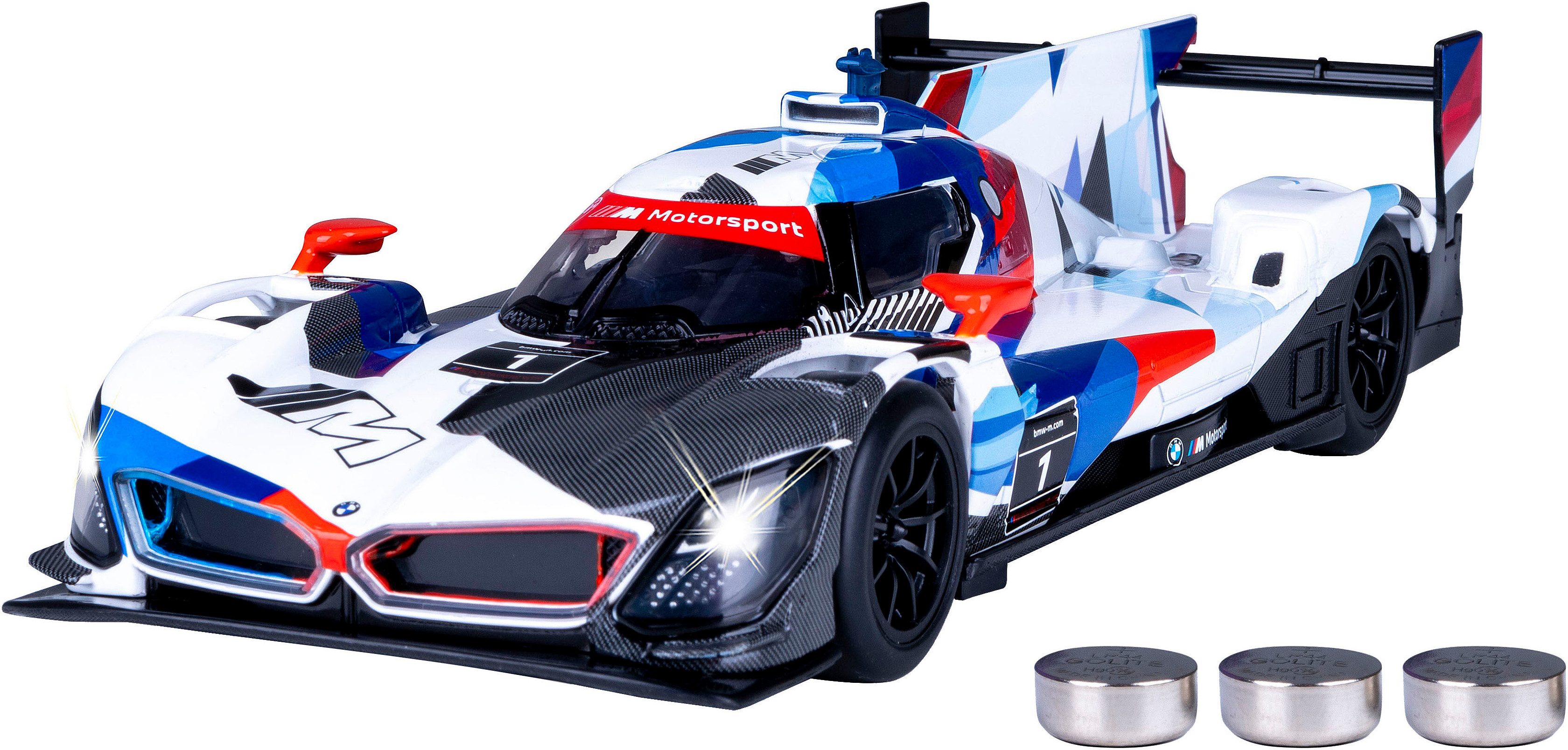 Jamara Spielzeug-Auto Diecast, BMW M Hybrid V8 inklusive Batterien, LED Licht; Maßstab 1:24