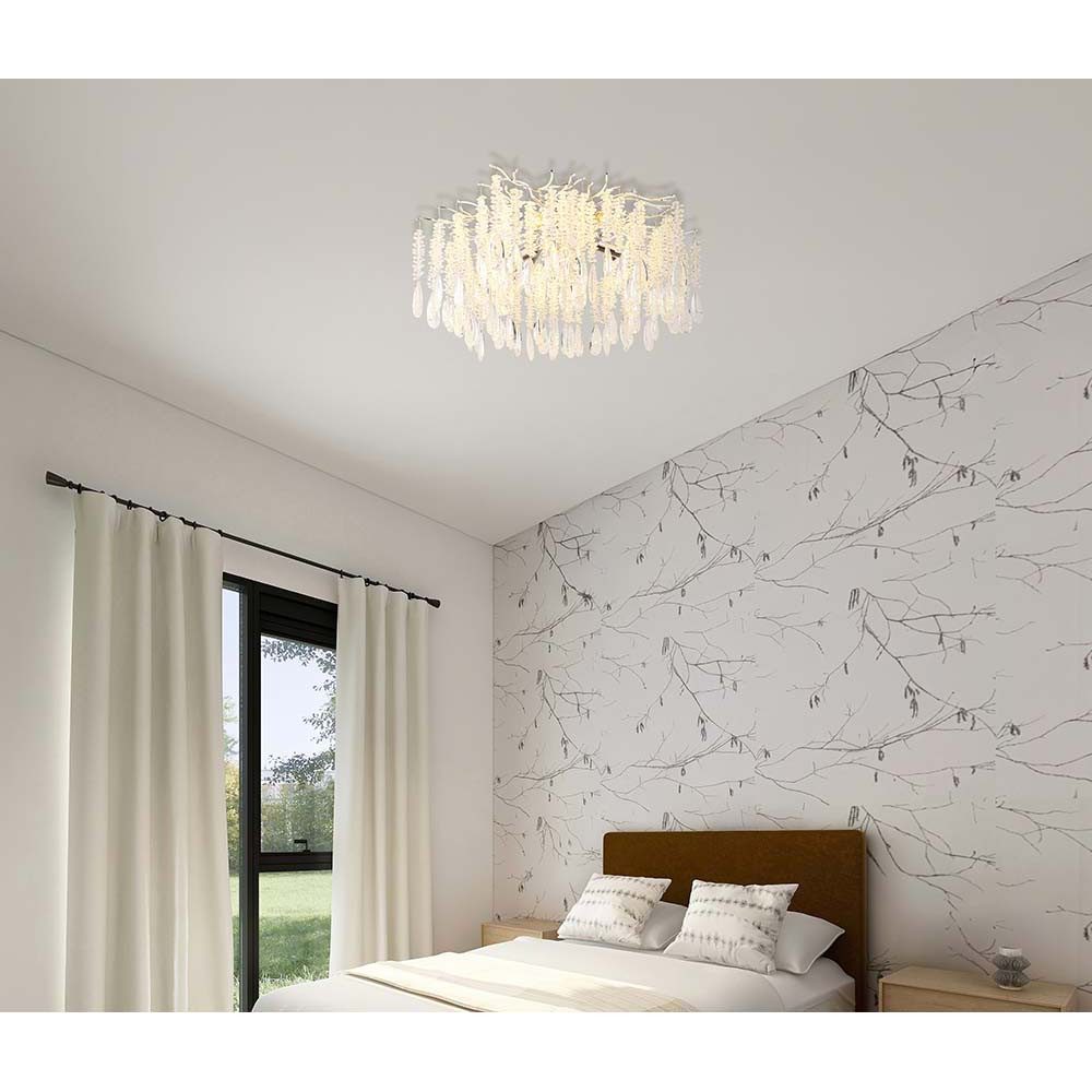 GLOBO LIGHTING Deckenleuchte, Leuchtmittel nicht inklusive, Deckenleuchte Deckenlampe Wohnzimmerlampe Metall silber
