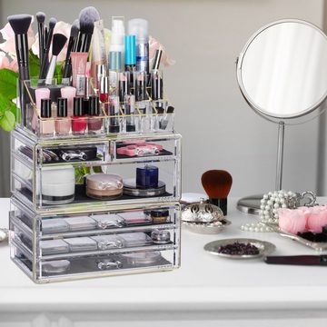 relaxdays Make-Up Organizer 2 x Kosmetikorganizer mit 6 Schubladen