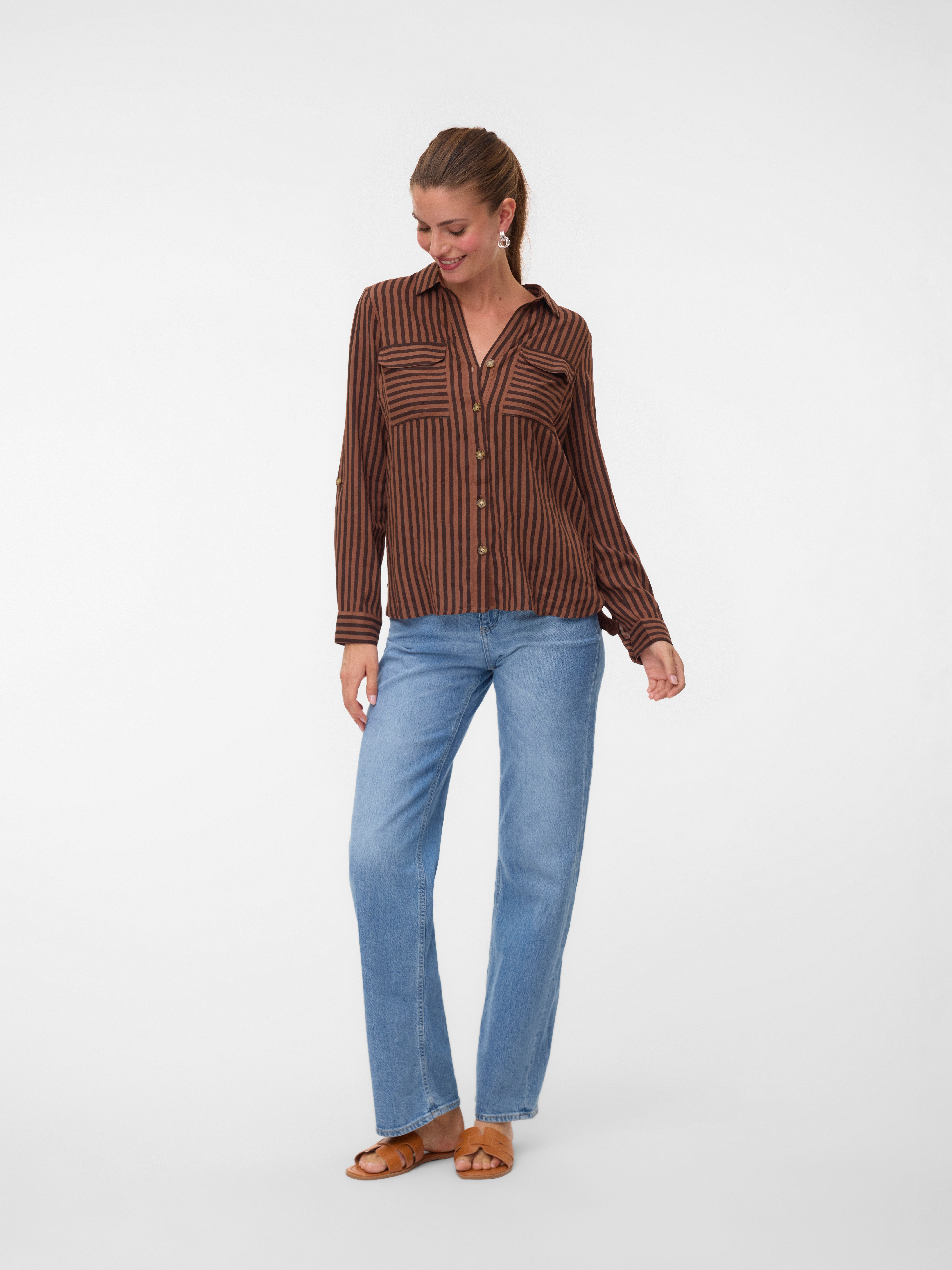 Vero Moda Hemdbluse VMBUMPY L/S SHIRT NEW WVN GA NOOS Viskose, regular fit – Bild 4 von 5
