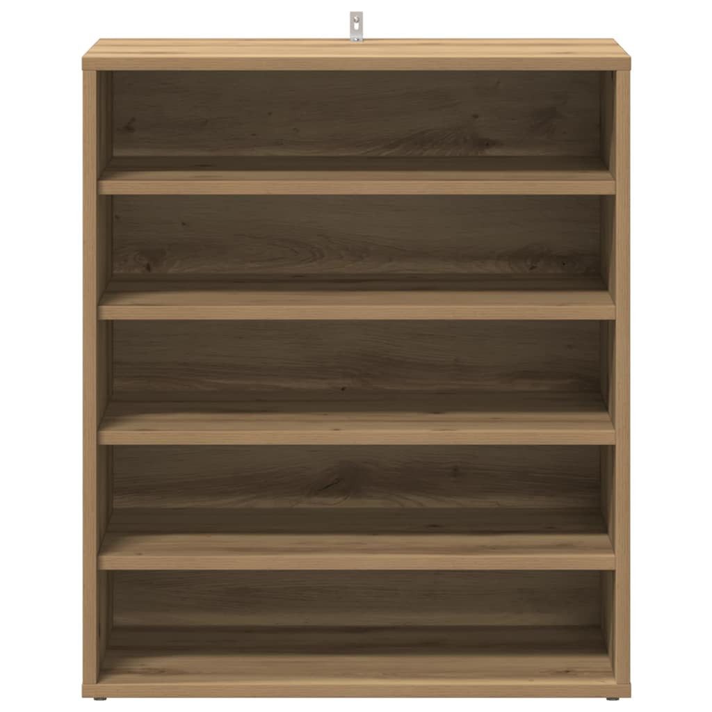 vidaXL Schuhregal Schuhschrank 60 x 35 x 70 cm Artisan-Eiche 5 regale, 1-tlg. – Bild 5 von 5