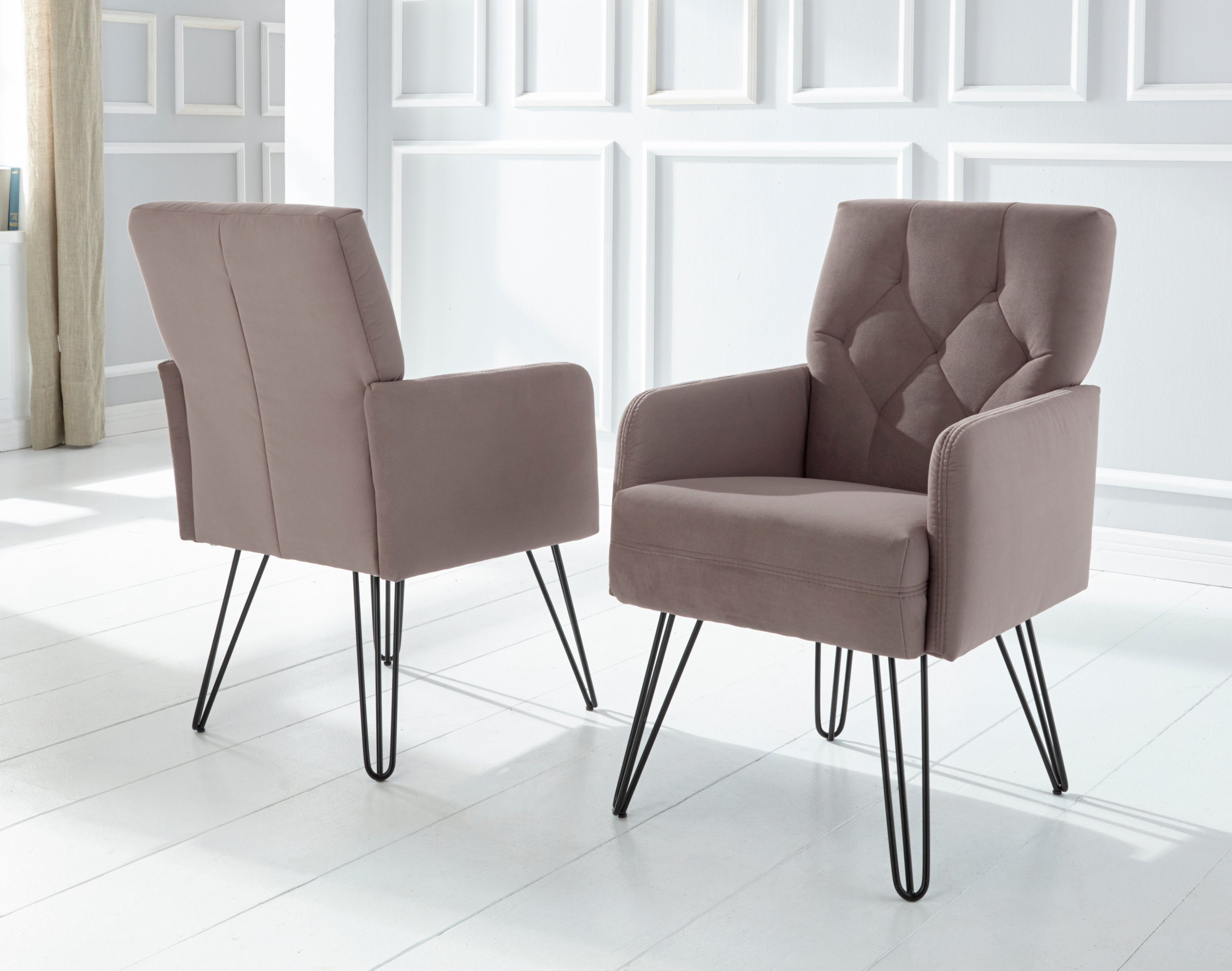 exxpo - sofa fashion Sessel Doppio, Loungesessel mit Designuntergestell, bequem und elegant, aufwendige Rückenverarbeitung, Breite 61 cm