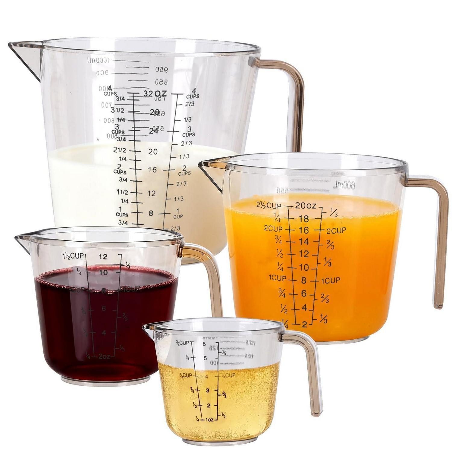 LuxusKollektion Messbecher Messbecher-Set 4 Größen schwarz, Kunststoff, (1-St)