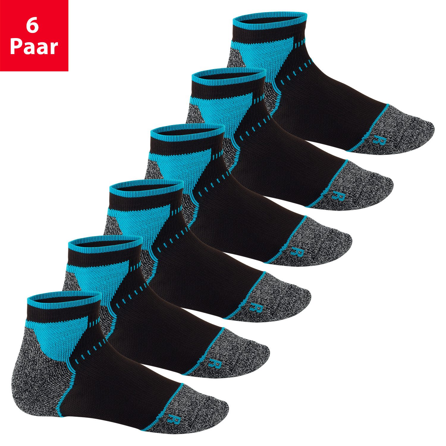 Sportsocken Damen & Herren Funktions Sport Socken (6 Paar) Laufsocken