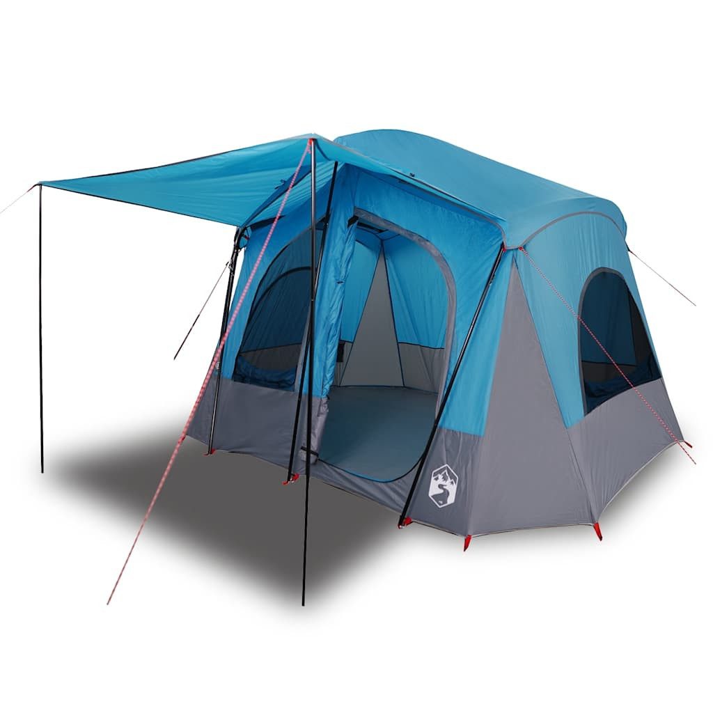 furnicato Faltzelt Campingzelt Kabine 340x297x210/215 cm Blau, (1 tlg), Familienzelt für 5 Personen mit E-Anschluss und versiegelten Nähten