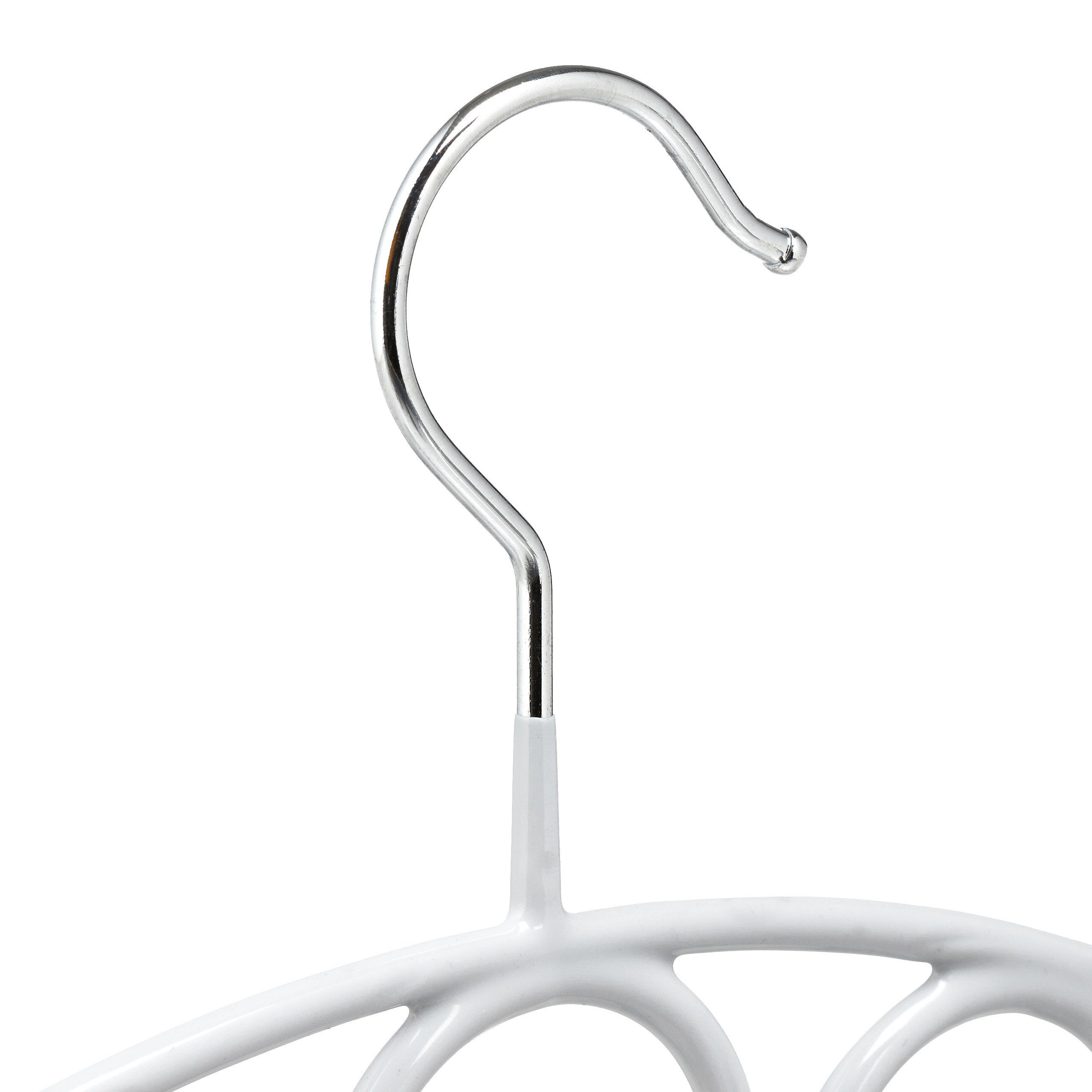 relaxdays Kleiderbügel 3 x Schalhalter mit 7 Ringen