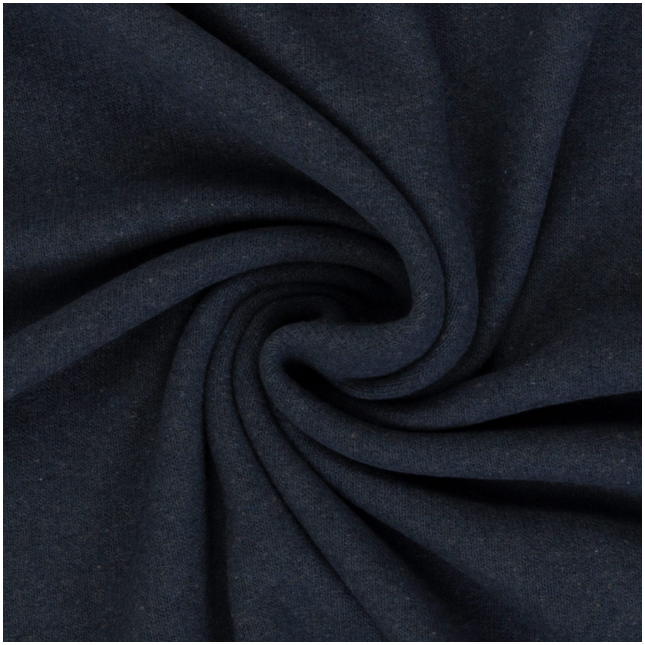 maDDma Stoff Strickstoff Bono by Swafing 0,5mx1,6m meliert Stricksweat Bauwollstoff, jeansblau