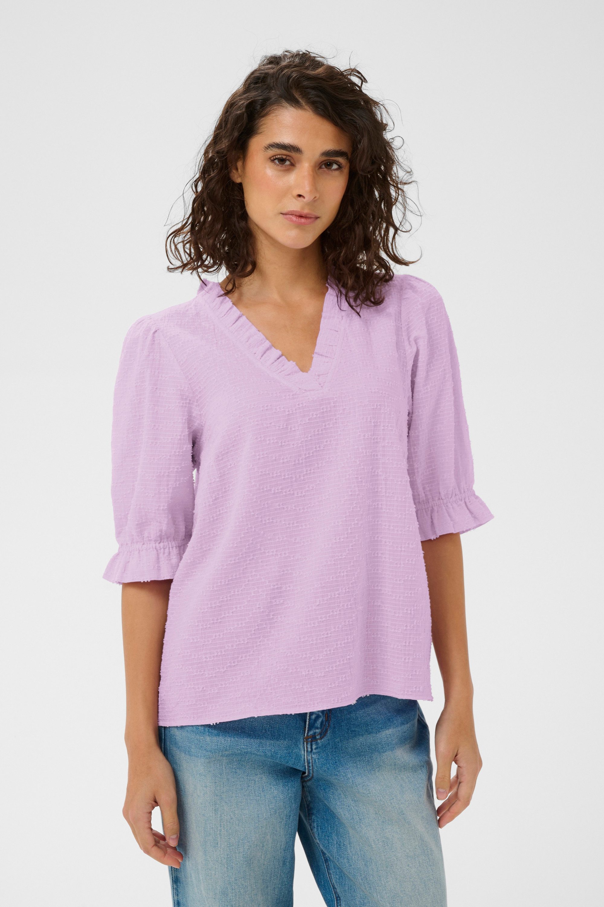 KAFFE Kurzarmbluse Kurzarm-Bluse KApenelope