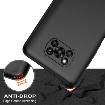 CoolGadget Handyhülle Black Series Handy Hülle für Xiaomi Poco X3, Poco X3 Pro 6,67 Zoll, Edle Silikon Schlicht Schutzhülle für Xiaomi Poco X3 / X3 Pro Hülle