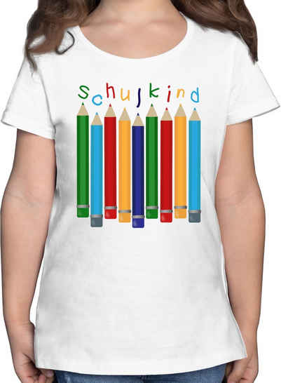 Shirtracer T-Shirt Schulkind Buntstifte Einschulung Mädchen