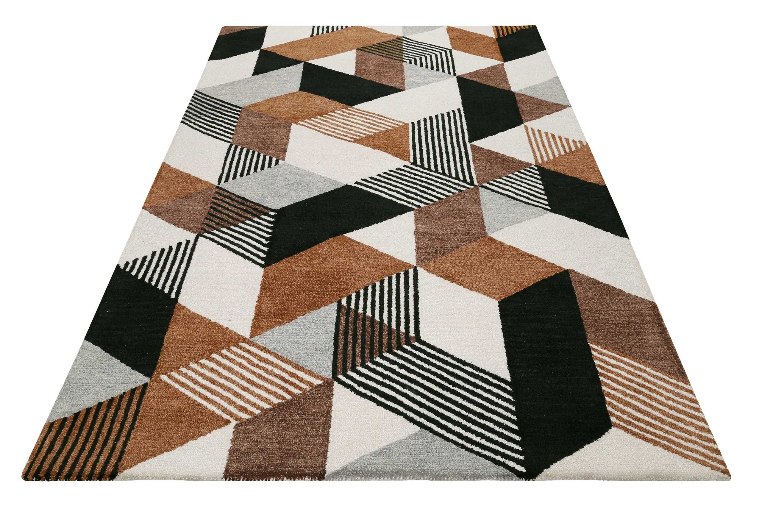 Esprit Teppich Uptown, ESP-39872, rechteckig, Höhe: 8 mm, bunt, handgetuftet, grafischer Retro Look für Wohnzimmer, Schlafzimmer