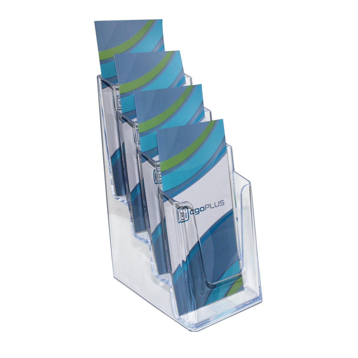 ogoPLUS Zeitungsständer 4 Etagen Prospekthalter Din lang, Flyerständer, Auf günstig online kaufen