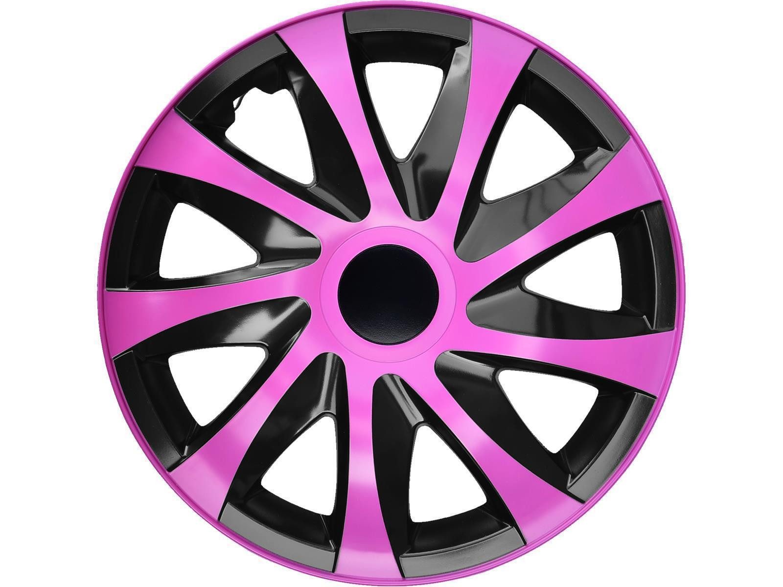 NRM Radkappe DRACO 14 Zoll in Pink/Schwarz, 14 in Zoll, (4-St) Radzierblenden für Stahlfelgen Zweifarbige Колпаки Satz 4er Set 14"