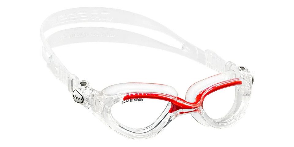 Cressi Schwimmbrille Flash Brille Clear Frame/red clear lens
