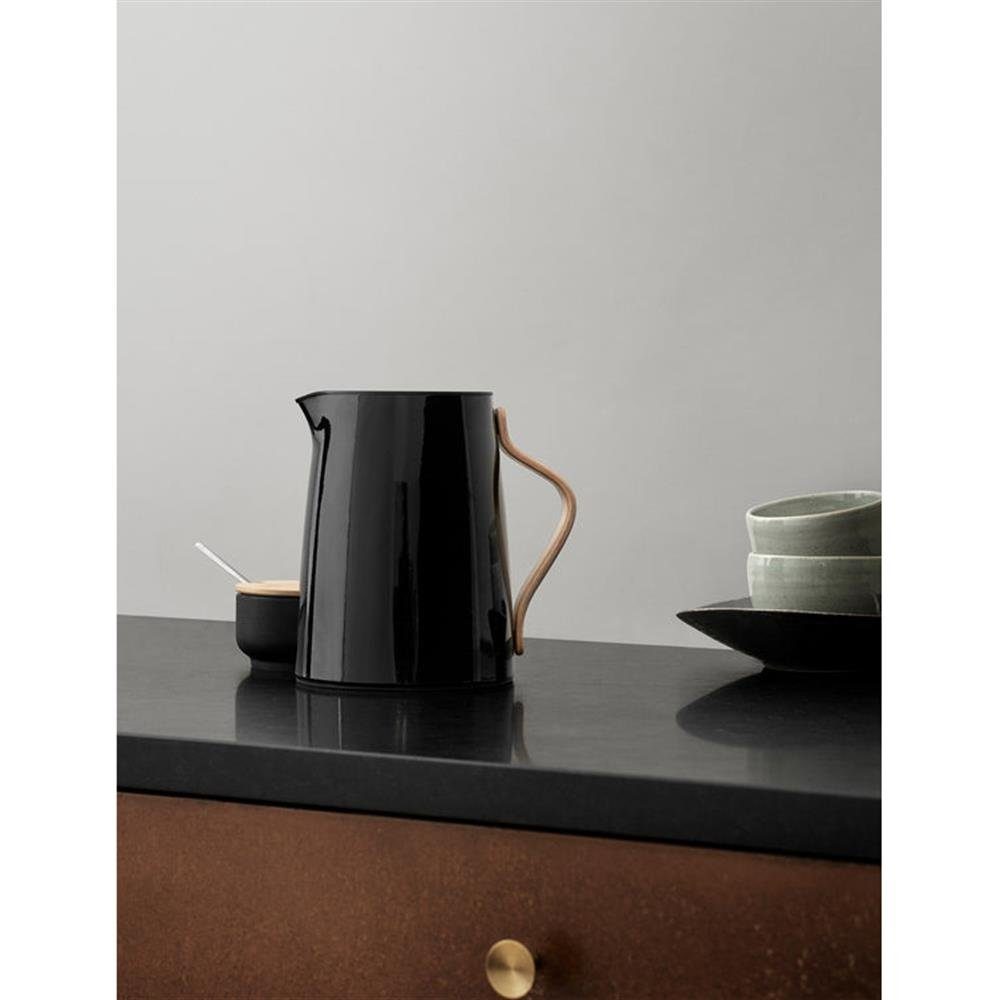 Stelton Isolierkanne Emma, 1 l, Schwarz, mit Buchenholzgriff