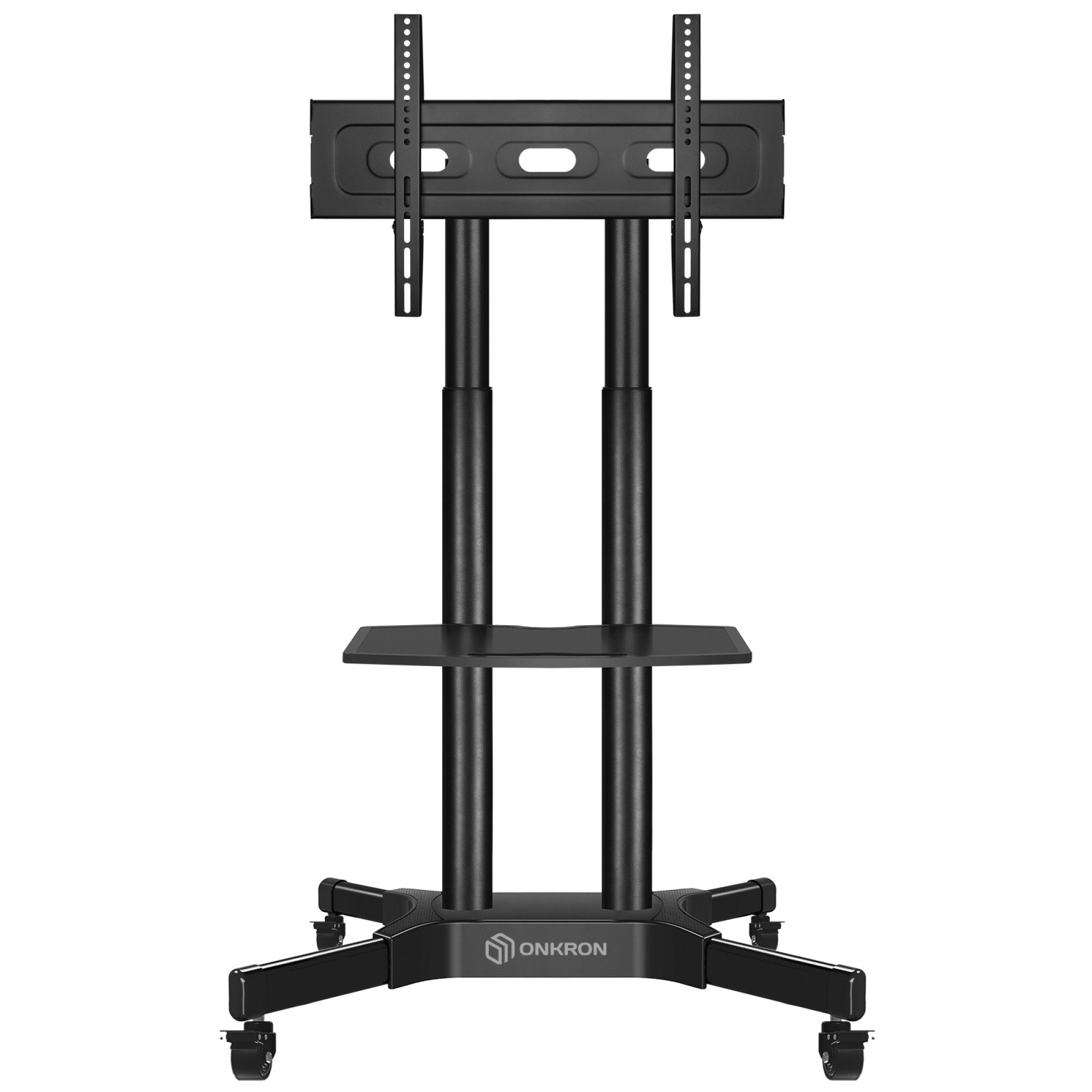 rollbar Rollen kg, mit ONKRON 100x100-600x400 TV bis höhenverstellbar 40-65 support 45 TV TV Standfuss designed Zoll Ständer mm - TV-Regal VESA Ständer to