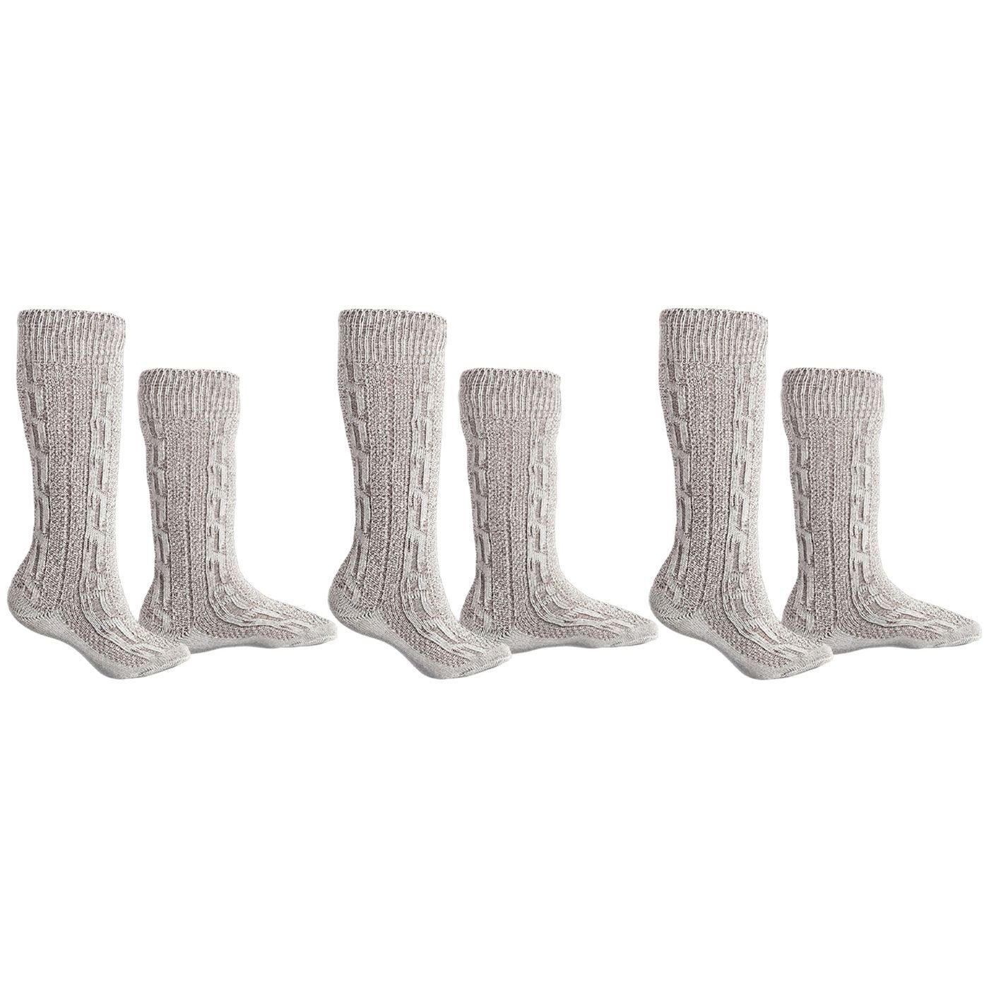 German Wear Trachtensocken GW200 Meliert Paar (3-Paar) Trachtensocken Trachtenstrümpfe Zopfmuster 40cm Meliert