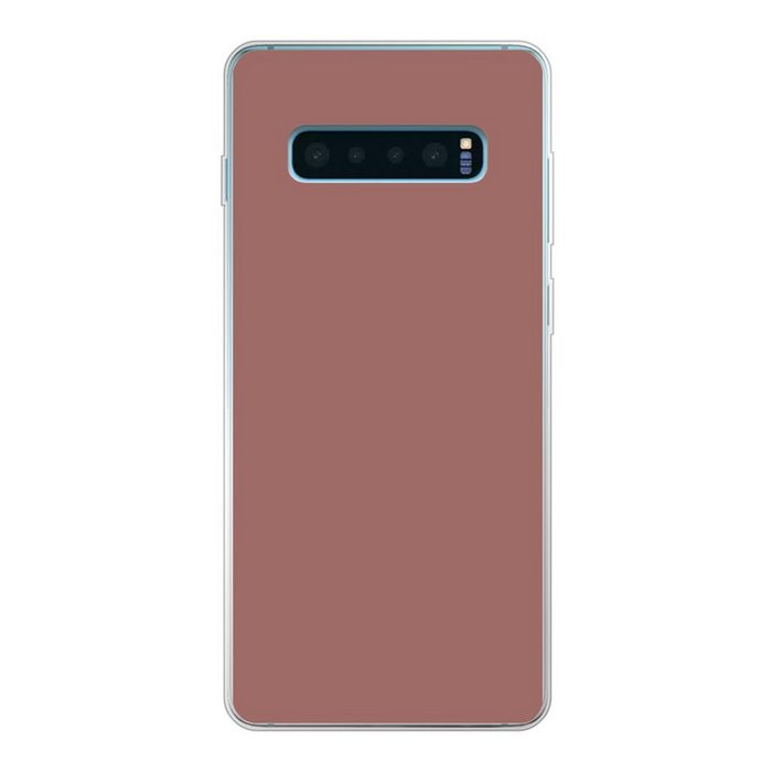 MuchoWow Handyhülle Terrakotta - Muster - Rosa Phone Case Handyhülle Samsung Galaxy S10+ Silikon Schutzhülle