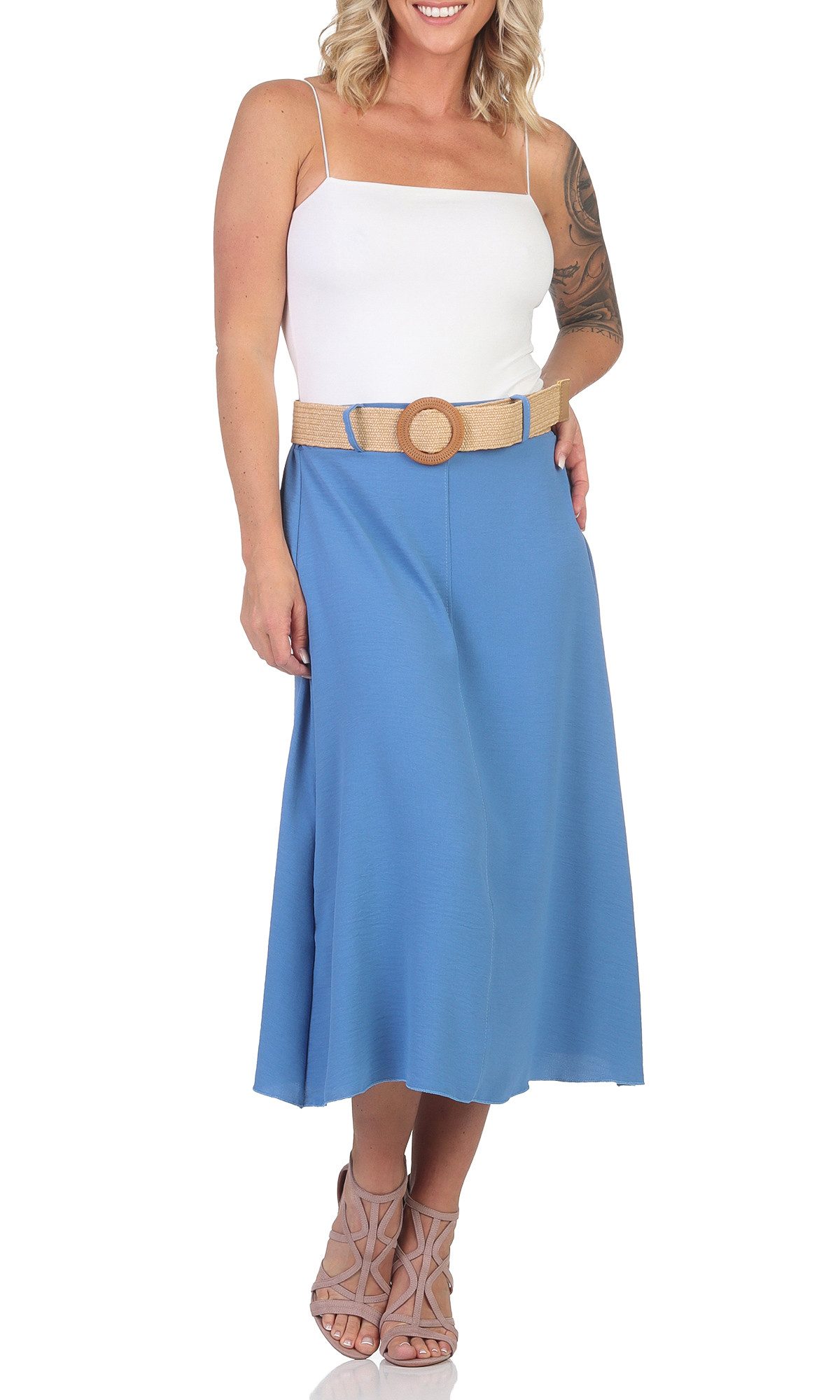 simaranda Sommerrock Damen Rock 2602 34-38 Hellblau günstig online kaufen