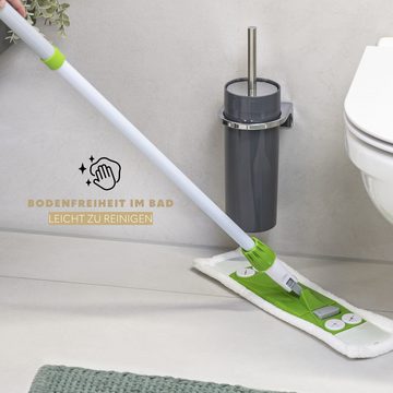 bremermann WC-Reinigungsbürste WC-Garnitur SAVONA inkl. Wandhalterung, WC-Bürstenhalter, rund, grau