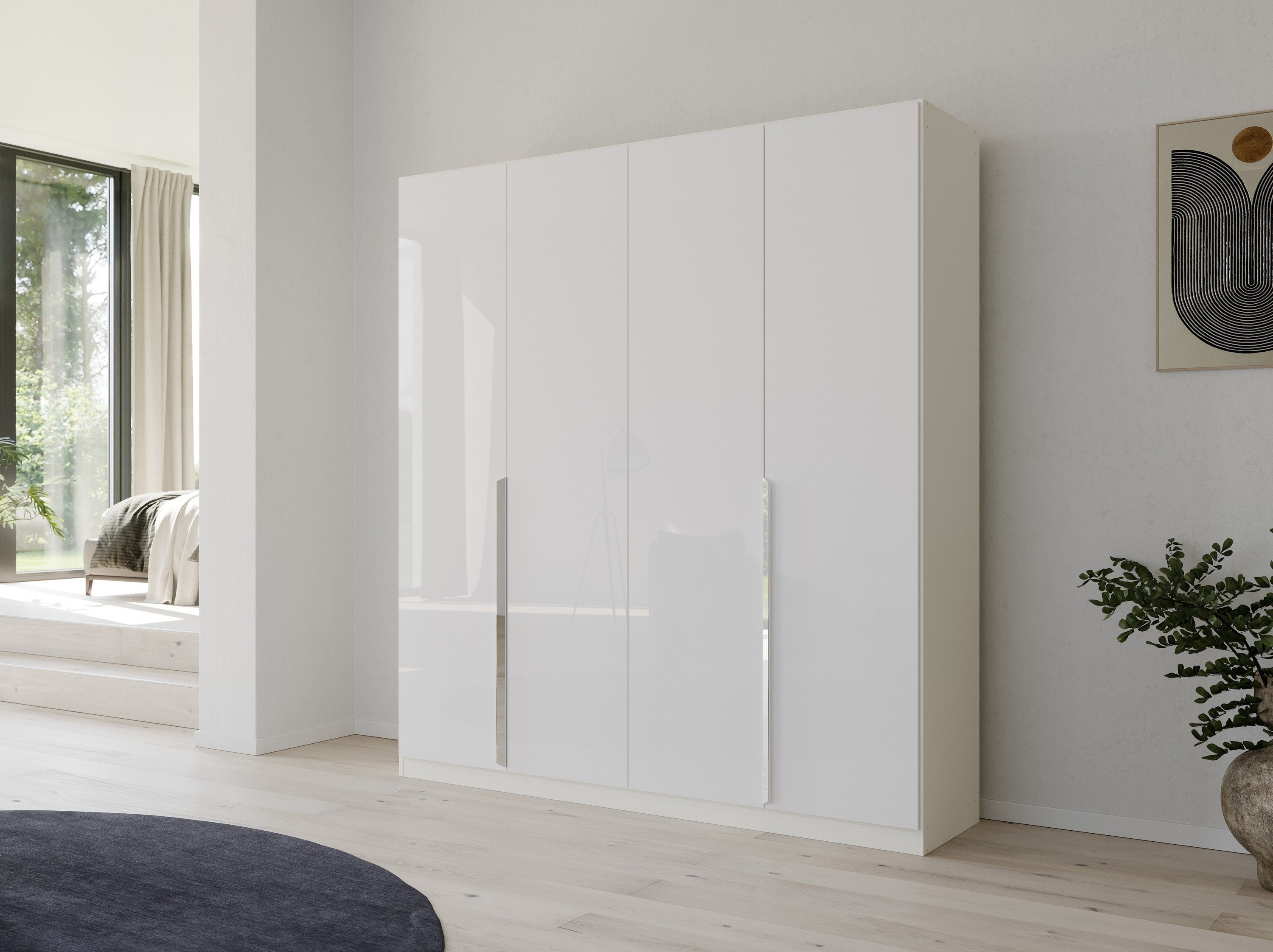 rauch Drehtürenschrank Kleiderschrank Schrank Garderobe Ankleide GLAMOUR BY QUADRA SPIN (Breiten: 181/226/271 cm, Höhe 210 cm) mit eleganter Hochglanzfront und Stangengriff MADE IN GERMANY