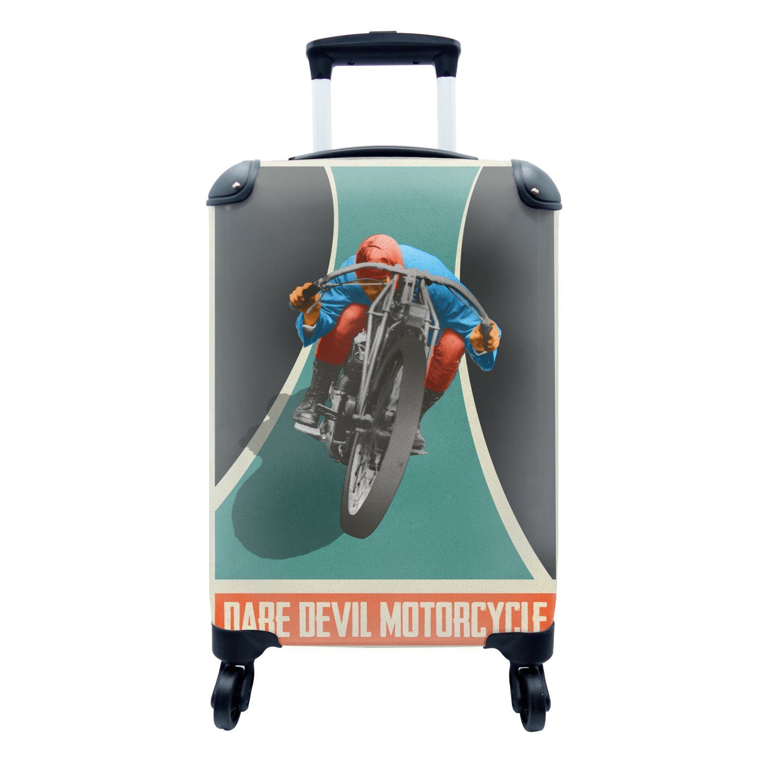 MuchoWow Handgepäckkoffer Mancave - Motorrad - Vintage - Zitate, 4 Rollen, Reisetasche mit rollen, Handgepäck für Ferien, Trolley, Reisekoffer