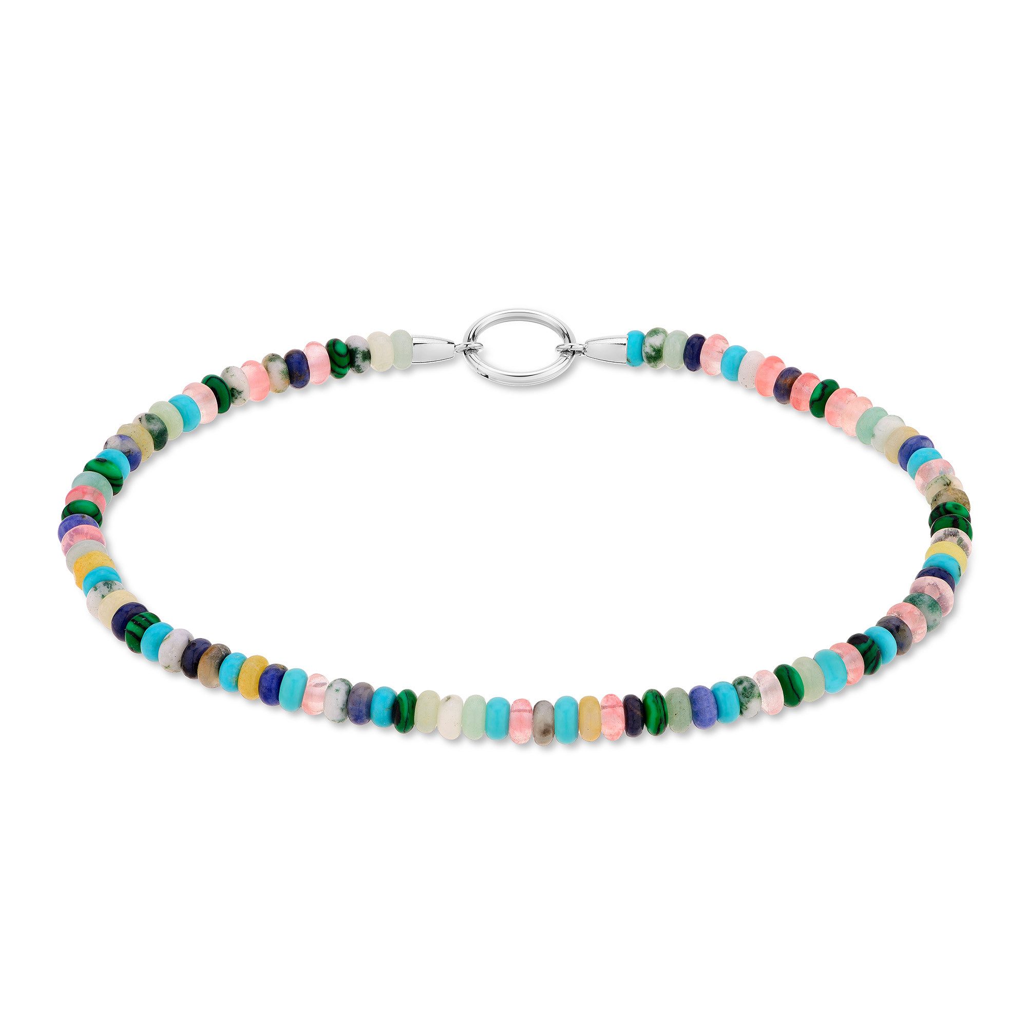 Tamaris Fußkette Schmuck Geschenk Edelstahl Körperschmuck All About Beads, mit Naturstein