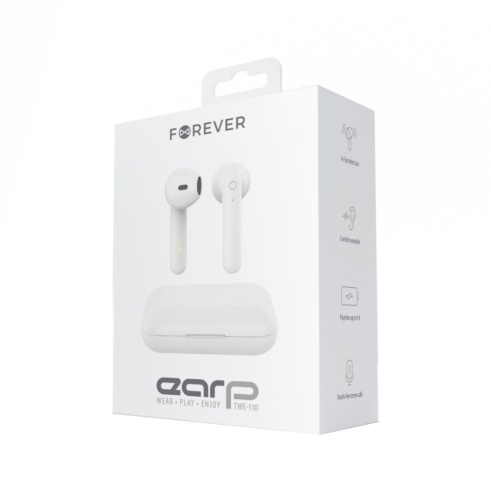 Forever Wireless In-Ear mit aufladbarem Headset wireless Kopfhörer In-Ear Case In-Ear-Kopfhörer Weiß