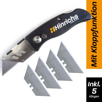 Hinrichs Teppichmesser »Klappbares Cuttermesser«, (Set, 6-tlg), mit 5 Ersatzklingen - geeignet für Tapeten, Teppiche und Karton