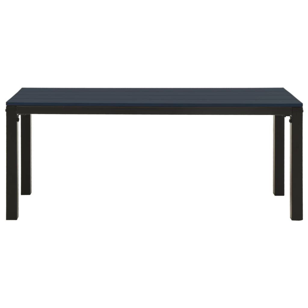 furnicato Gartenbank aus Stahl und WPC 110 x 39 x 45 cm Schwarz, Witterungsbeständige Sitzbank mit Belastbarkeit bis 110 kg pro Platz