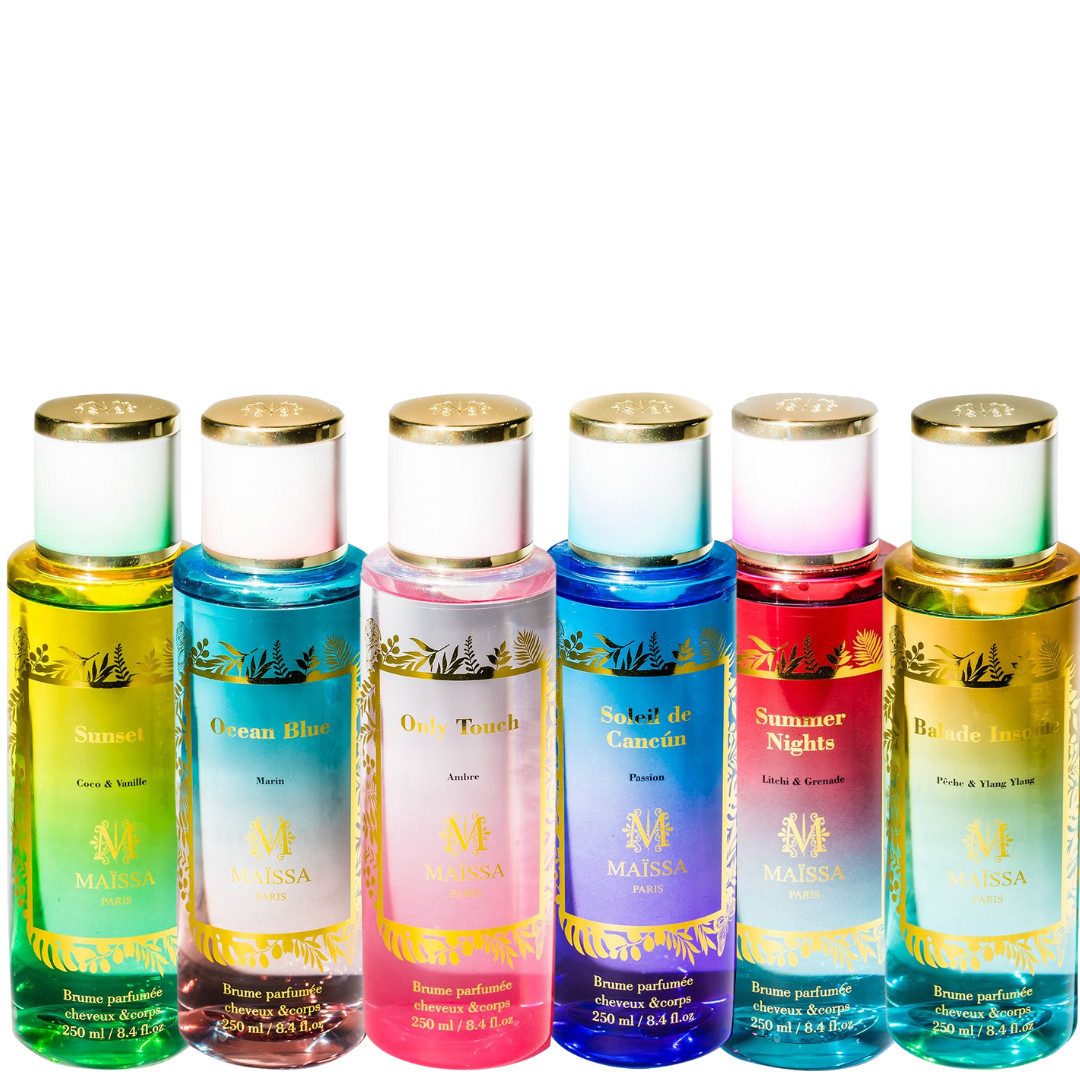 Maison Maissa Körperspray Body Mist Set - 6x Bodyspray Tropical Edition 250 ml, 6-tlg.