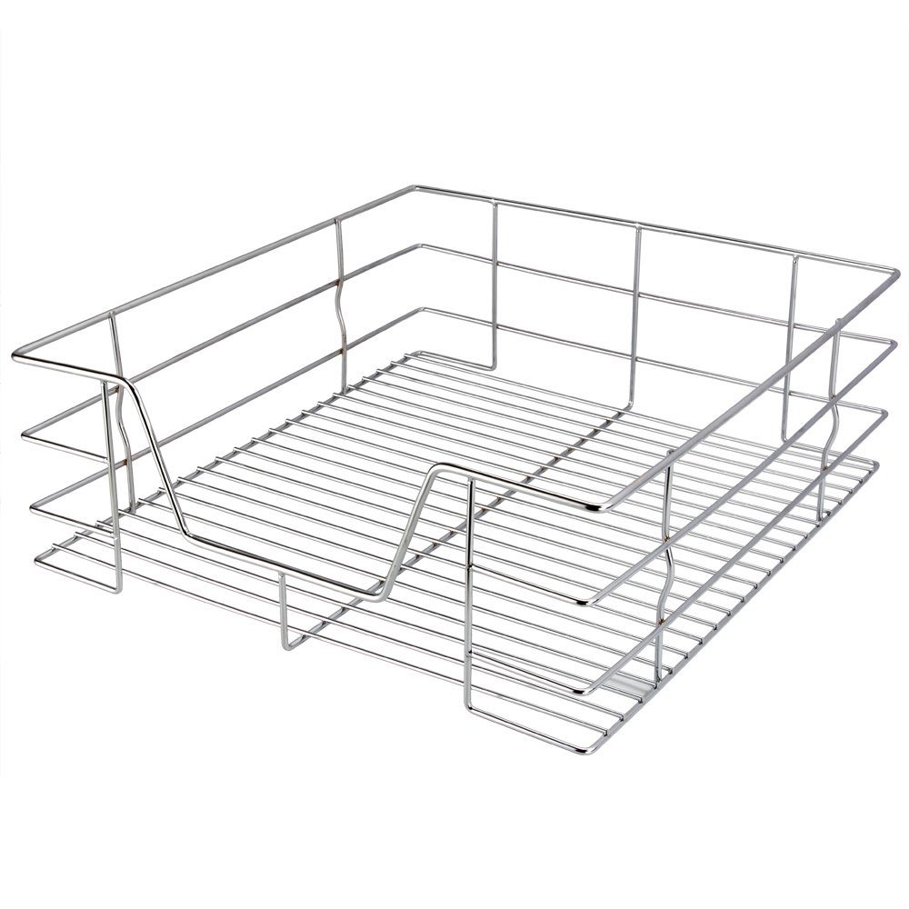 Casaria Schubkasten, 50 cm Verchromt 25kg Belastbar Korbauszug Vollauszug Montagematerial