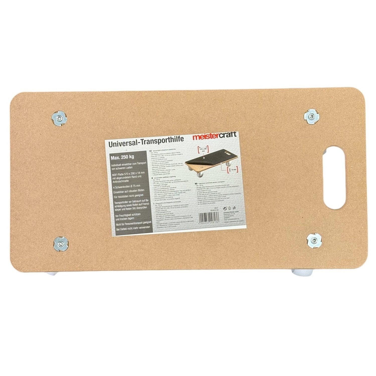 MEISTERCRAFT Transportwagen Möbelroller Umzug Transporthilfe 570 x 290 x 18 mm Max. 250 kg