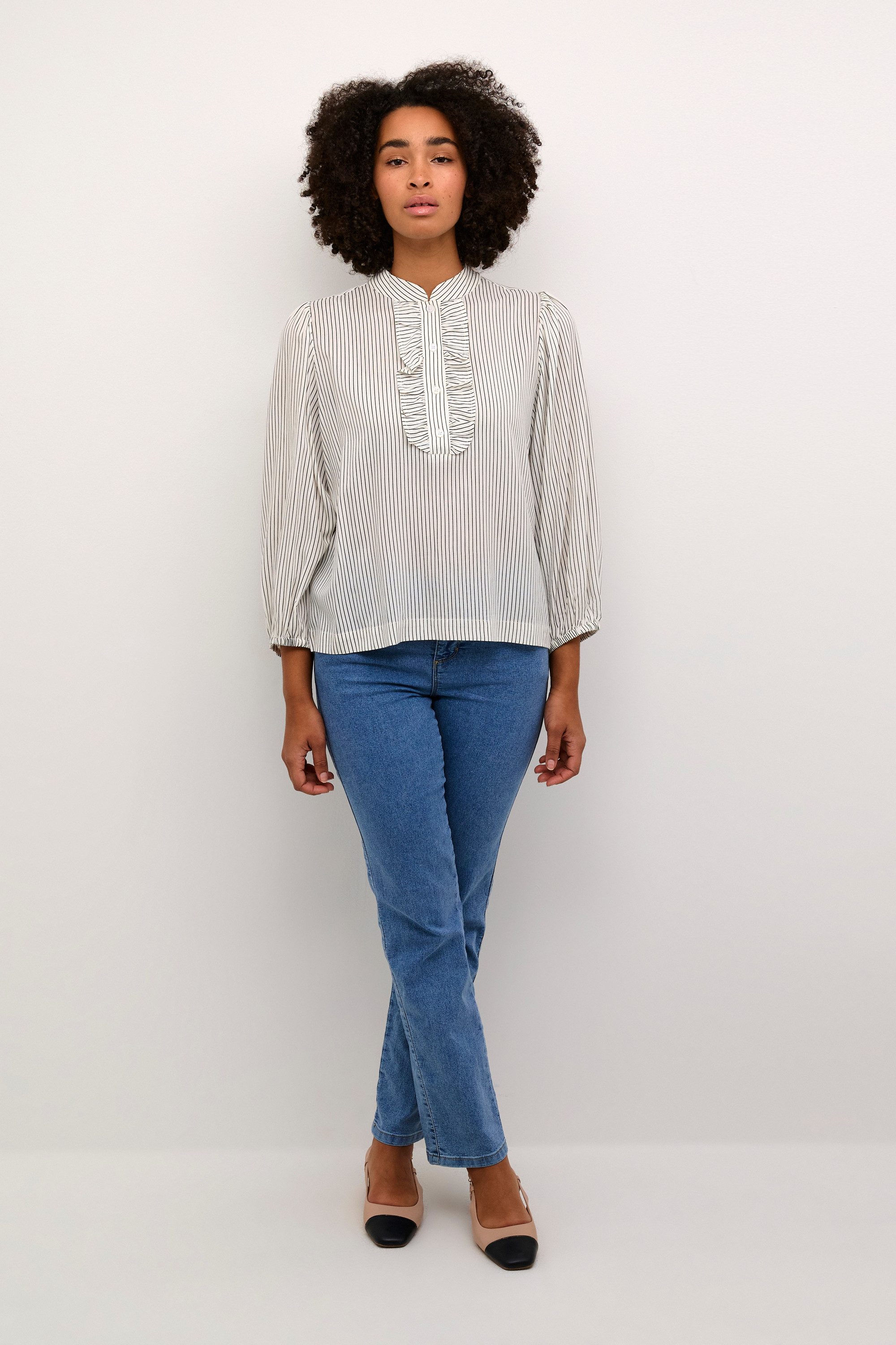 KAFFE Langarmbluse Langarm-Bluse KAsidsel