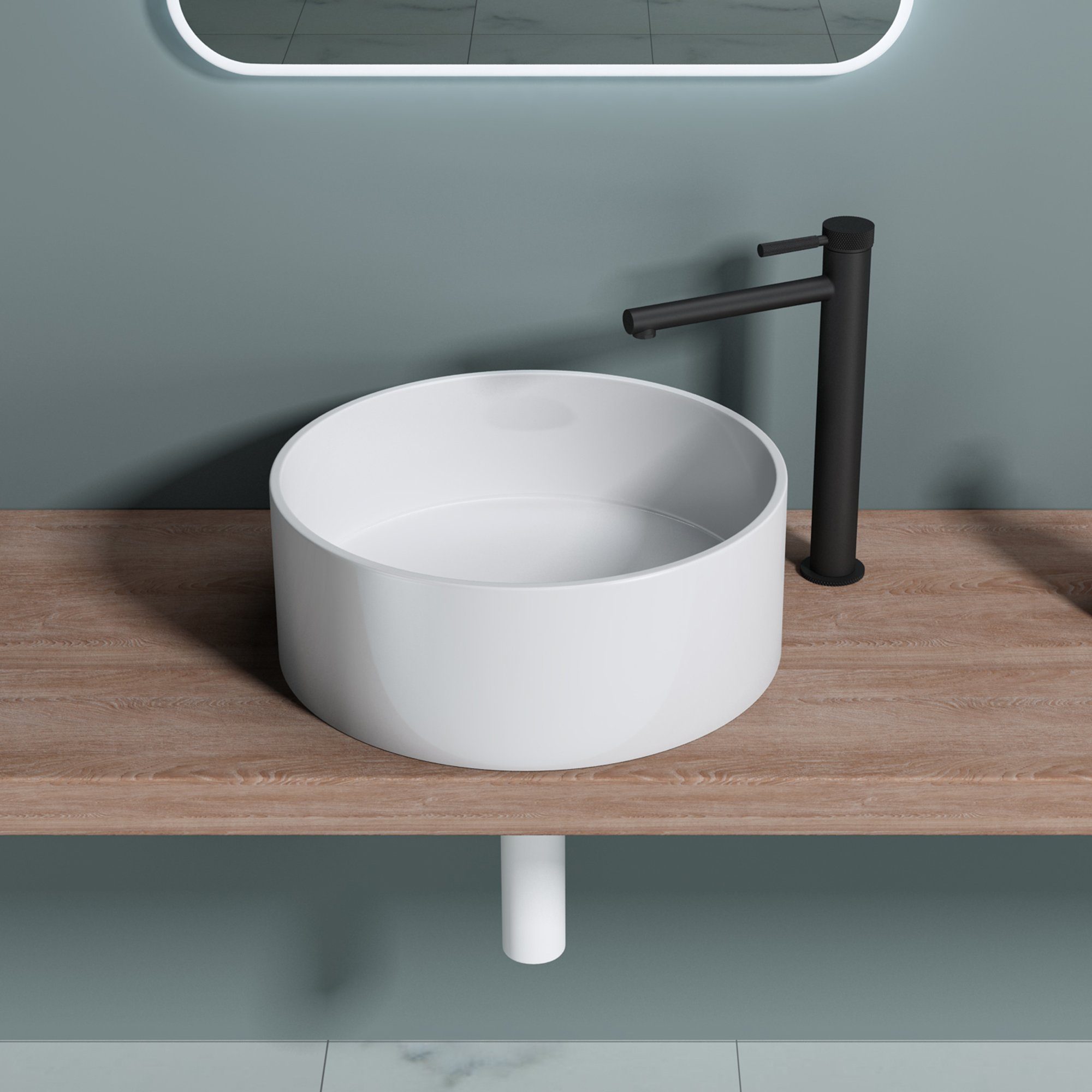 doporro Waschbecken Aufsatzwaschbecken Waschschale aus Mineralguss günstig online kaufen