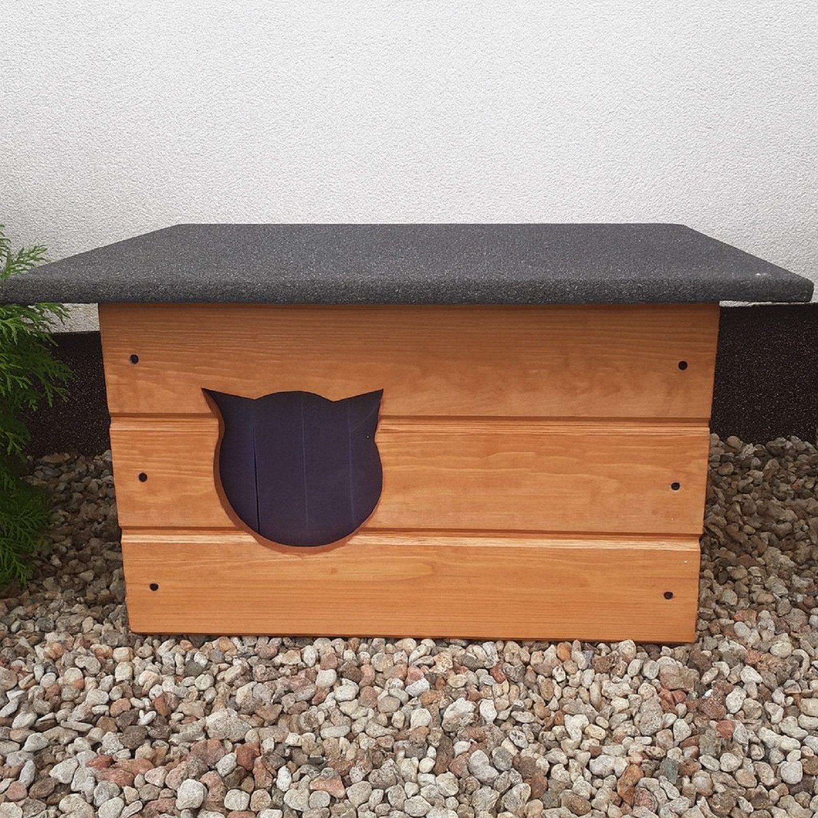 QLS Katzenhaus Isoliert aus Holz 60x40x40 cm, Outdoor Draußen Winterfest mi günstig online kaufen