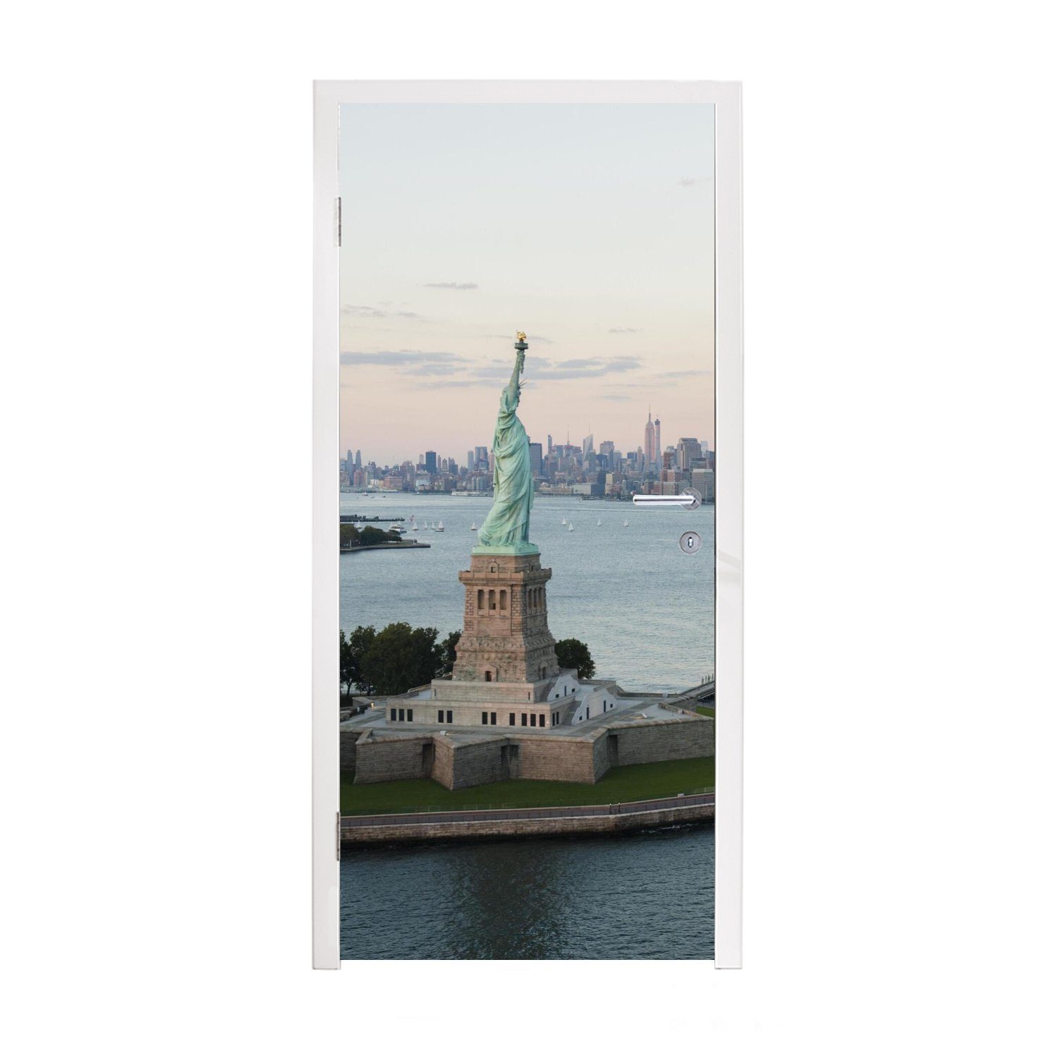 MuchoWow Türtapete New York - Freiheitsstatue - Amerika, Matt, bedruckt, (1 St), Fototapete für Tür, Türaufkleber, 75x205 cm
