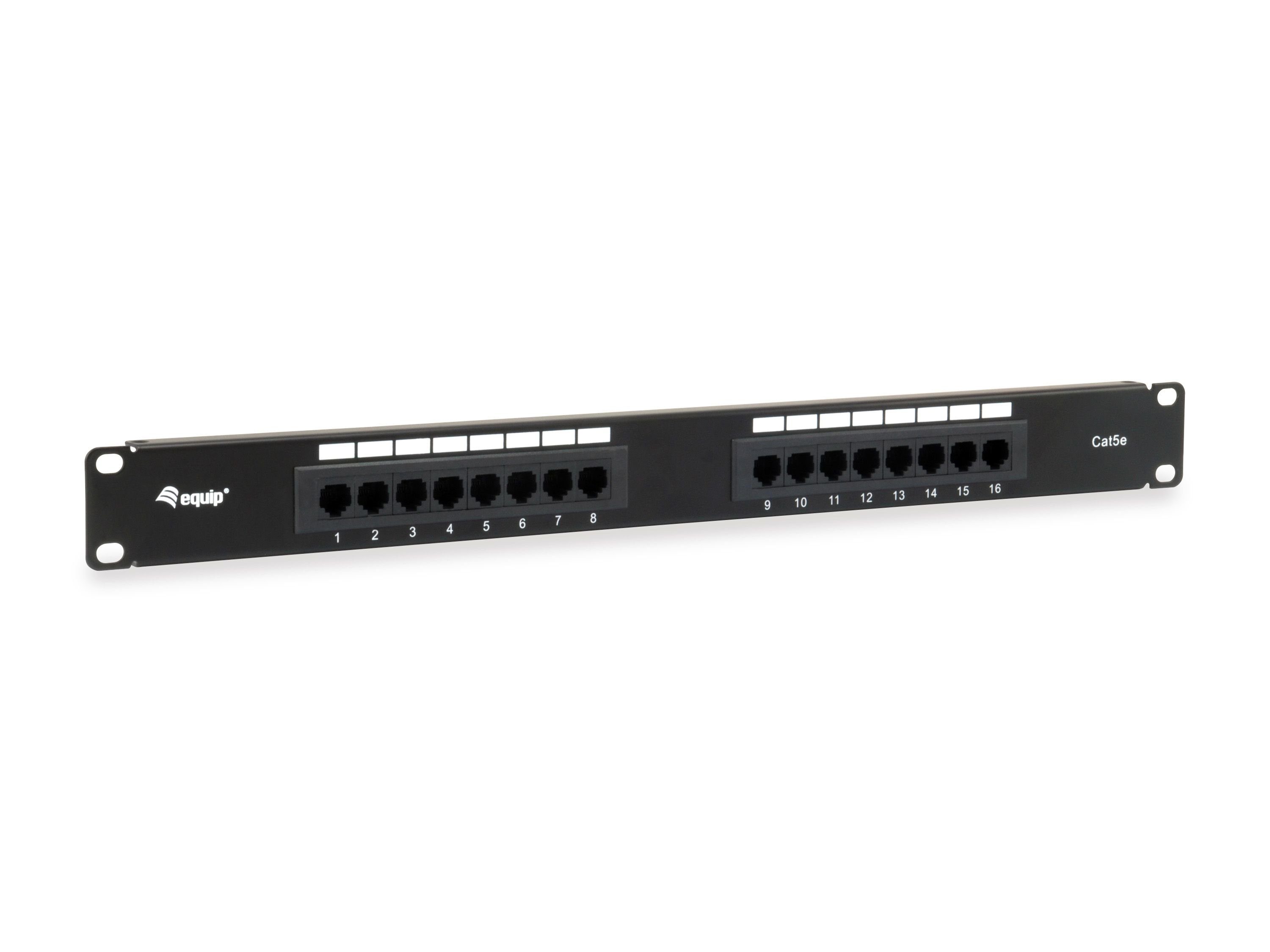 Equip Patchpanel 16x RJ45 Cat5e 19" 1HE ungeschirmt schwarz Netzwerk-Patch-Panel