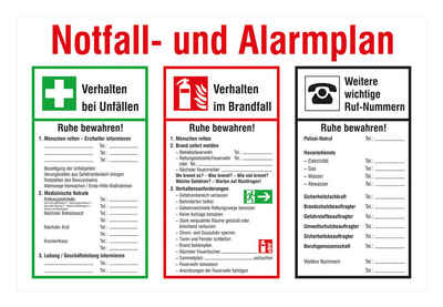 SafetyMarking Hinweisschild, Notfall- und Alarmplan Kunststoff (PVC)