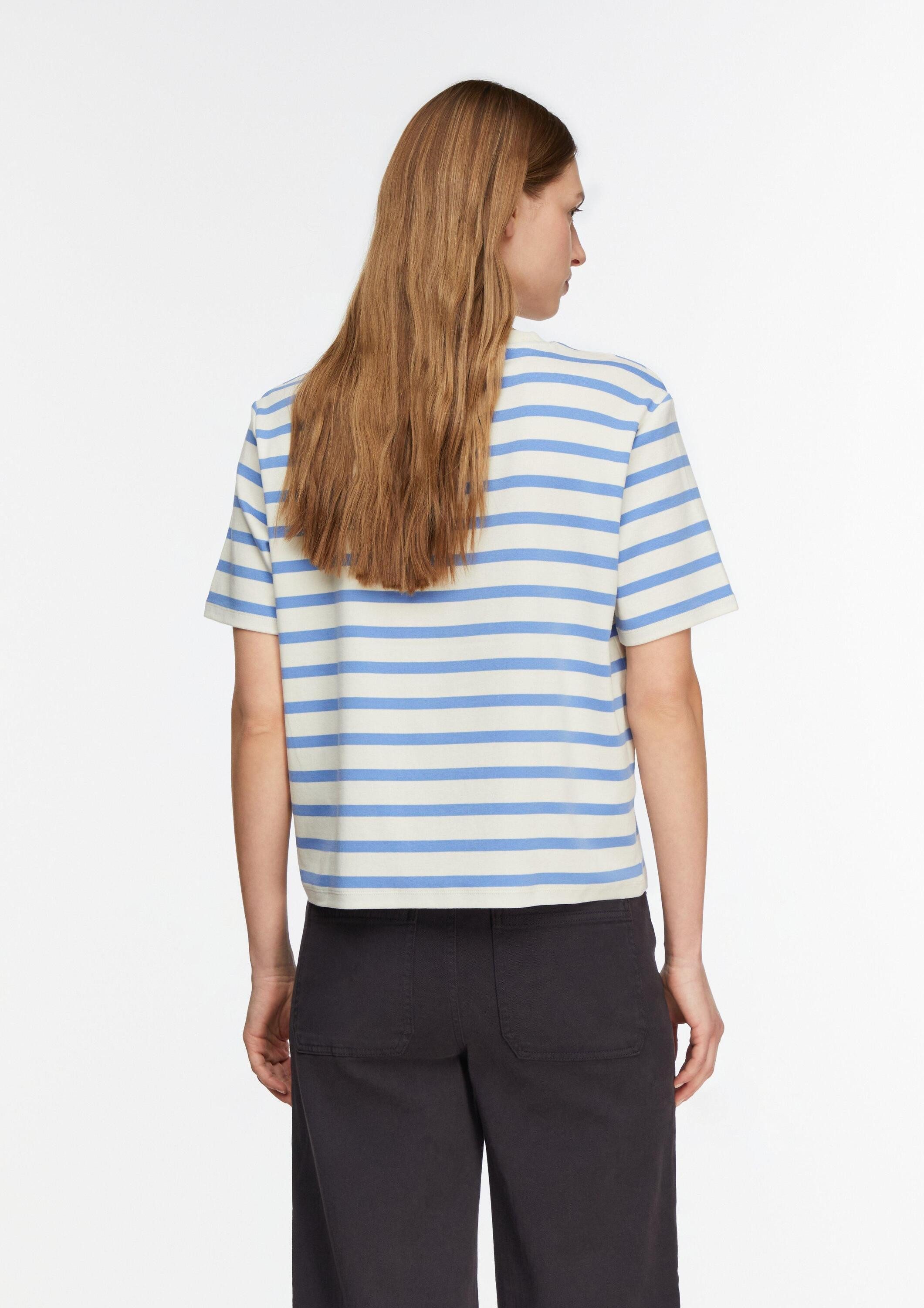 comma Kurzarmshirt T-Shirt Gestreiftes T-Shirt