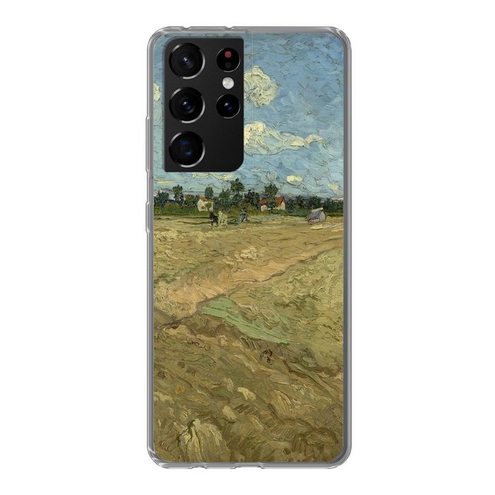 MuchoWow Handyhülle Gepflügte Felder - Vincent van Gogh Phone Case Handyhülle Samsung Galaxy S21 Ultra Silikon Schutzhülle